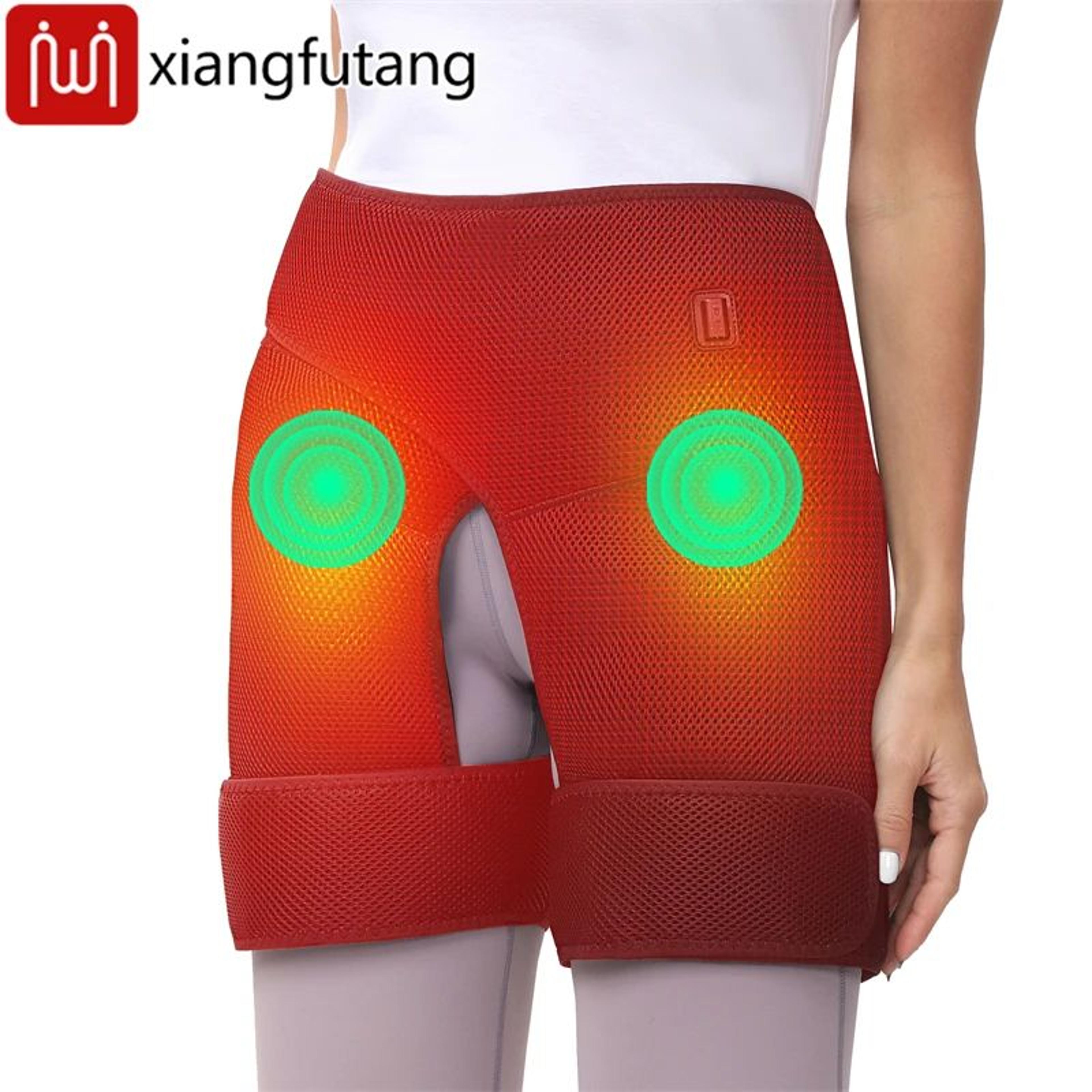thermahip dual heated hip wrap with hip massager and adjustable hip support