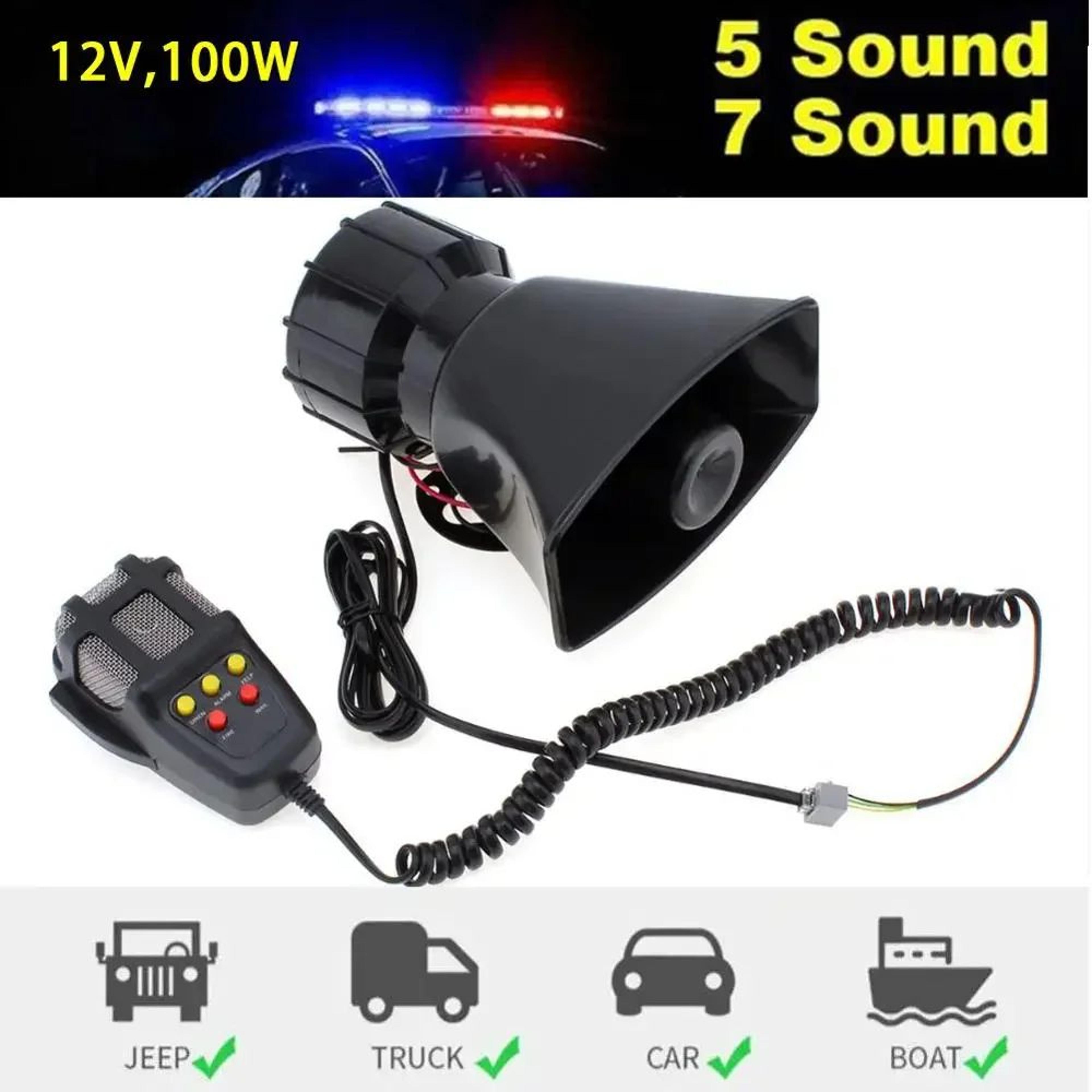 guardianpro 12v car siren horn with pa speaker system and 7 sound emergency alarm