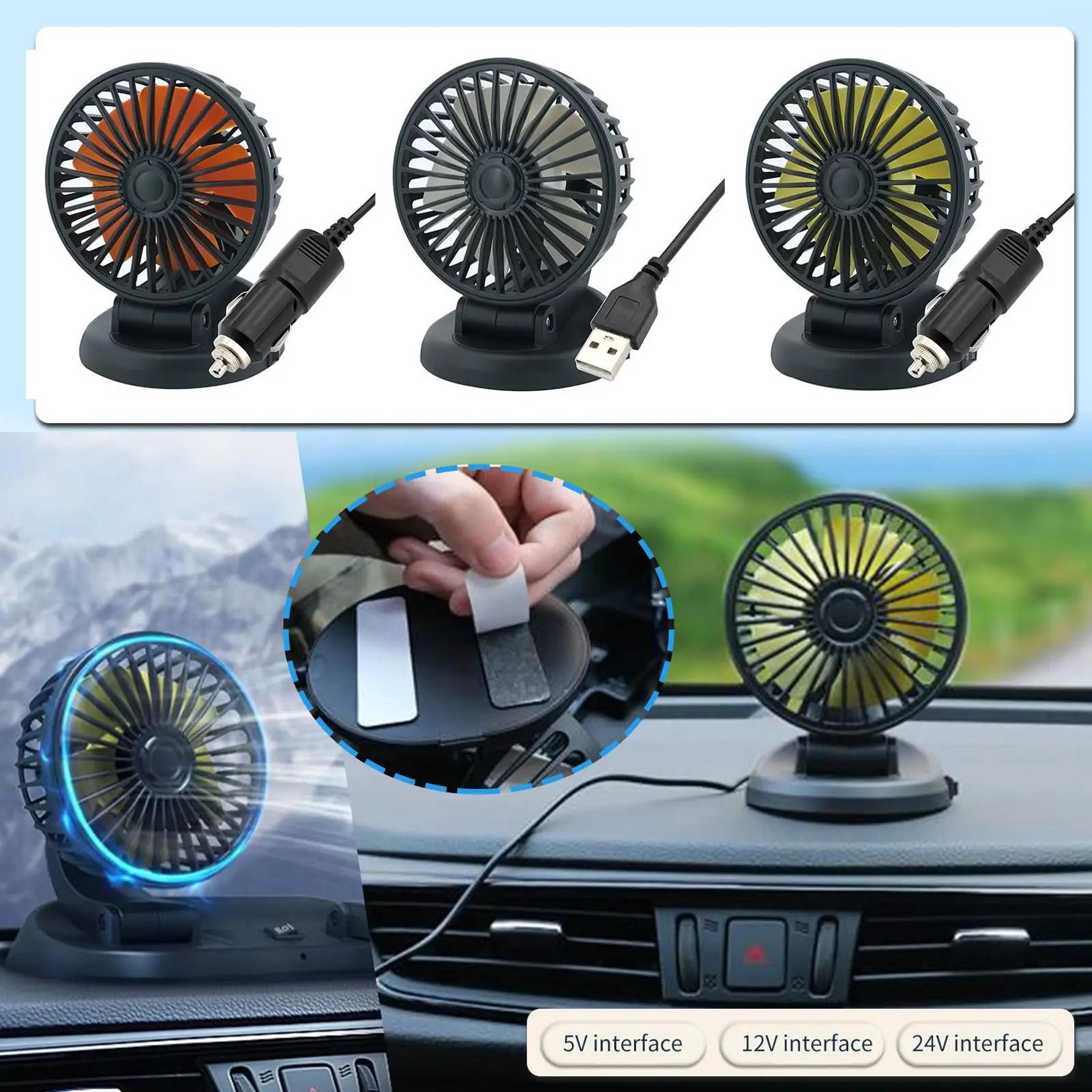 heavy duty 360° adjustable car cooling fan with usb 12v 24v power for cars trucks rvs