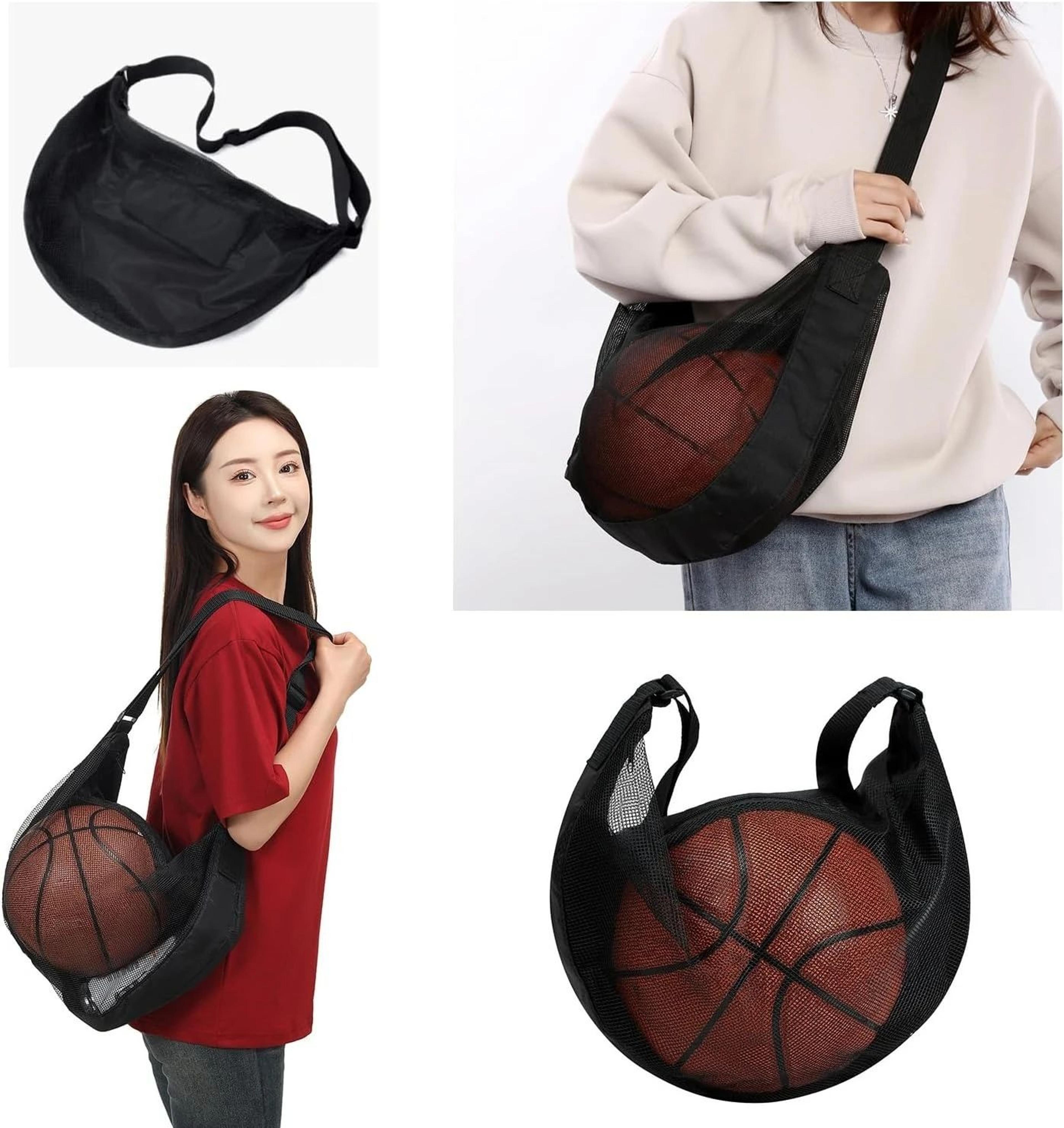 single mesh basketball bag with adjustable strap for soccer and volleyball