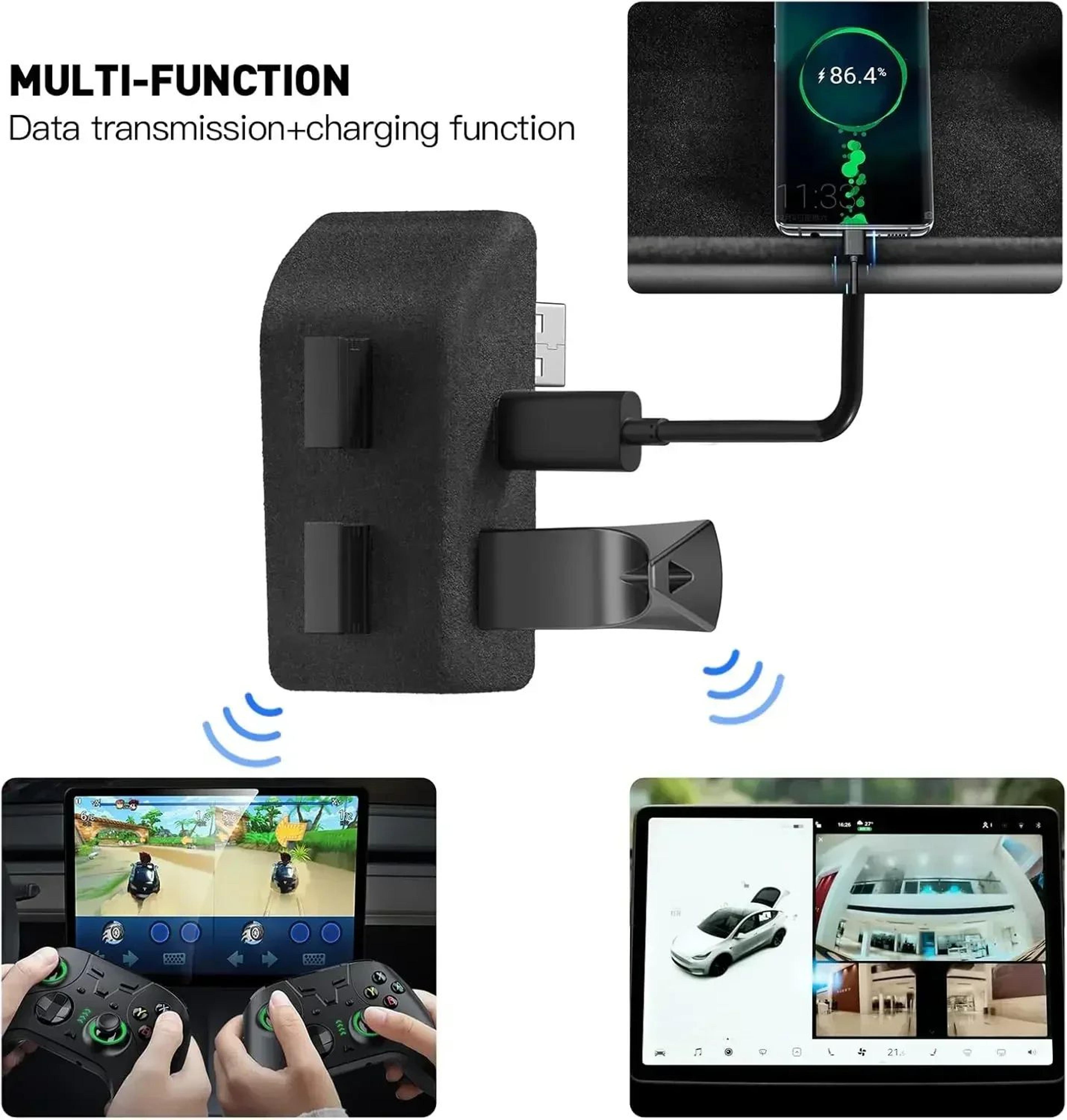 tesla usb hub 4 port glove box docking station for tesla model 3 highland and model y juniper 2024-2025