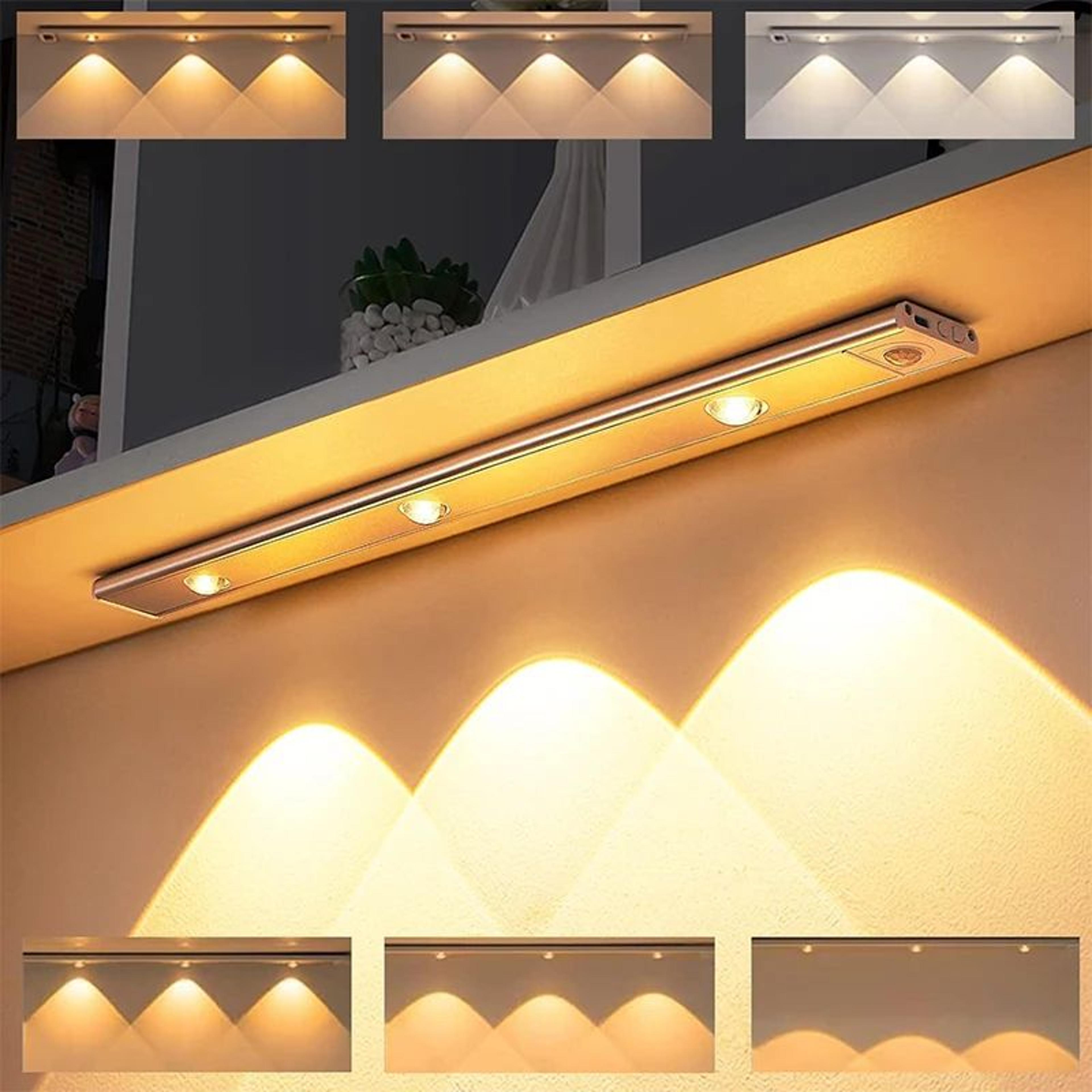 lumiglow rechargeable under cabinet lights with motion sensor and 3 color dimmable led