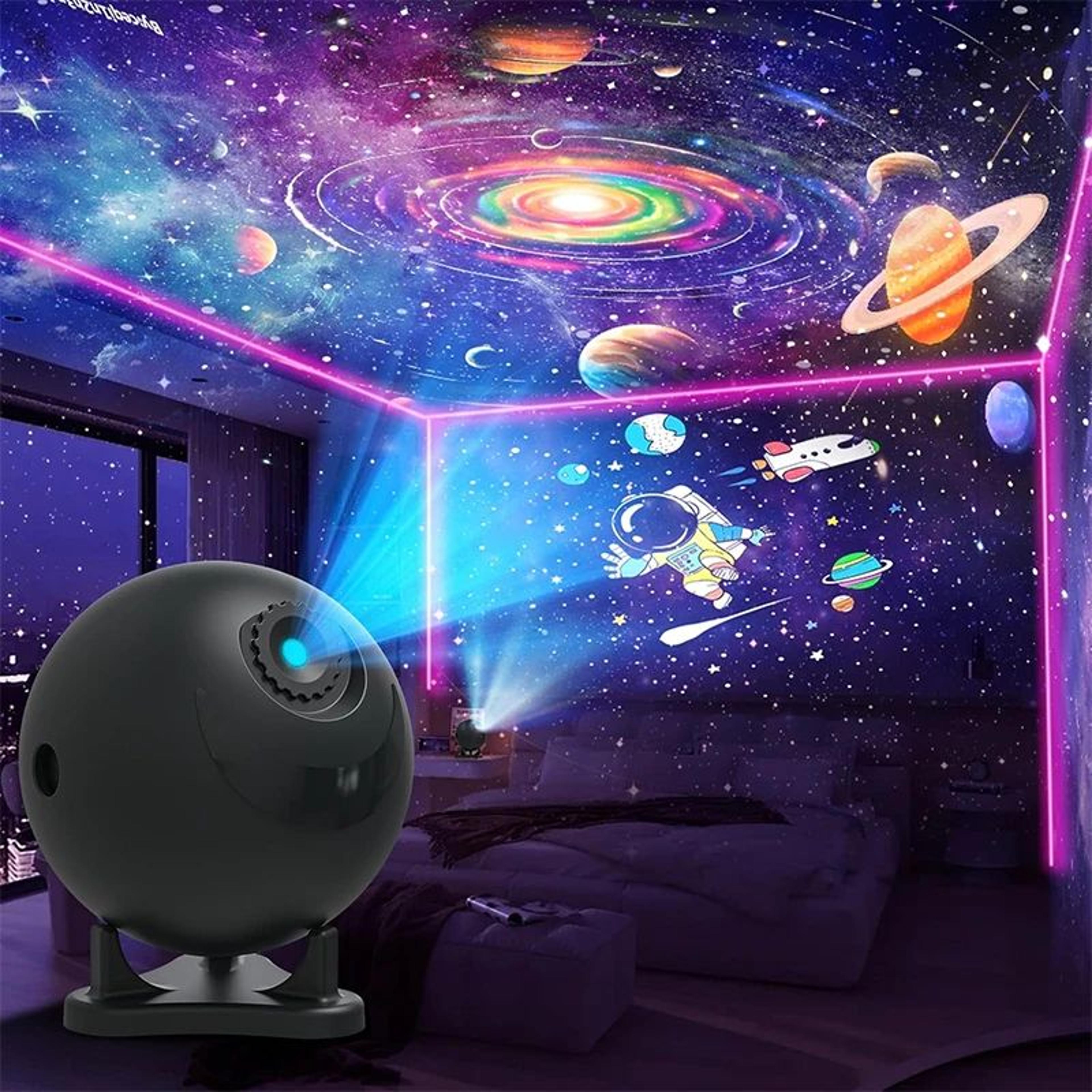 galaxyglow star projector night light with 12 hd film discs and usb powered planetarium lamp