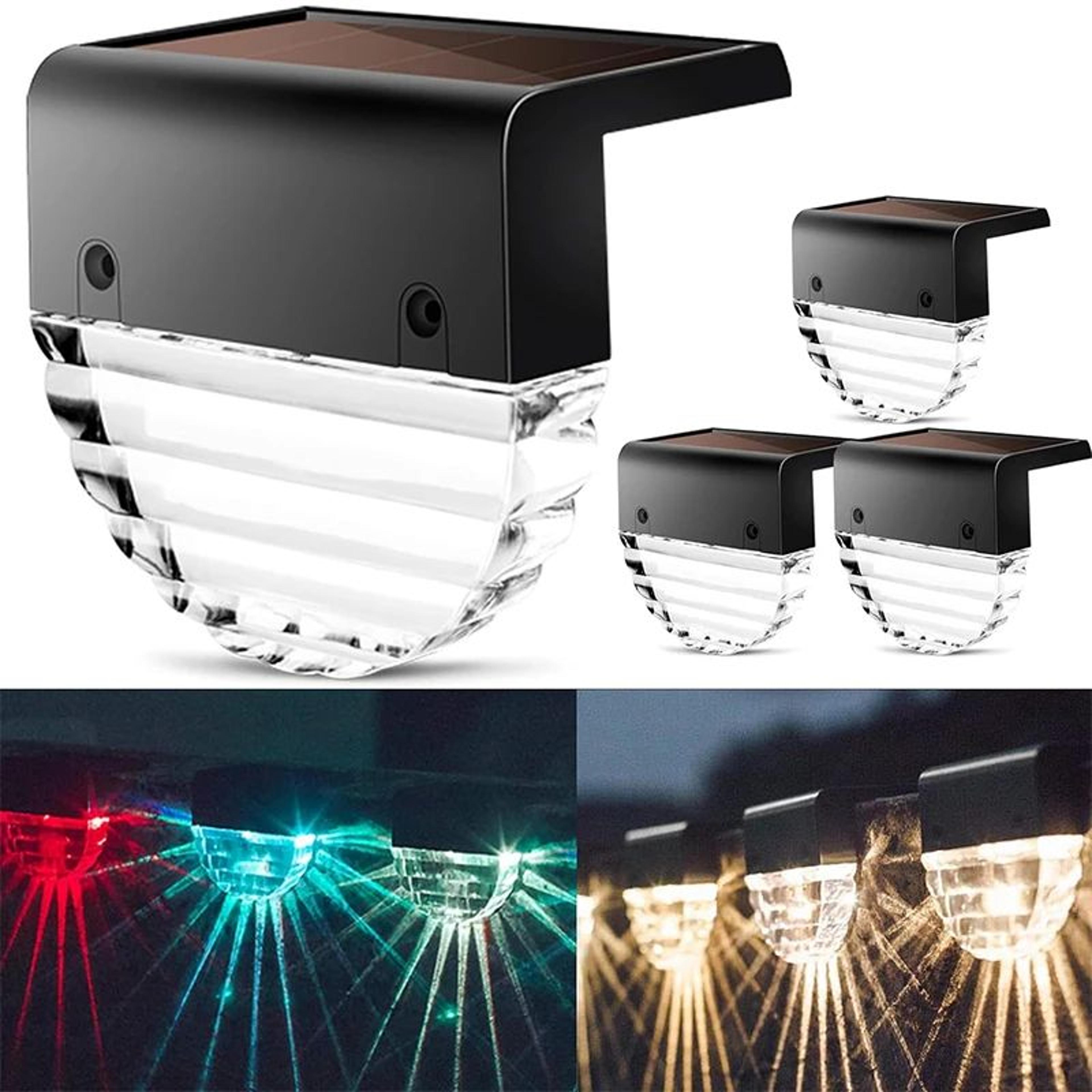solarglow waterproof solar deck lights for stairs fence patio and pathway