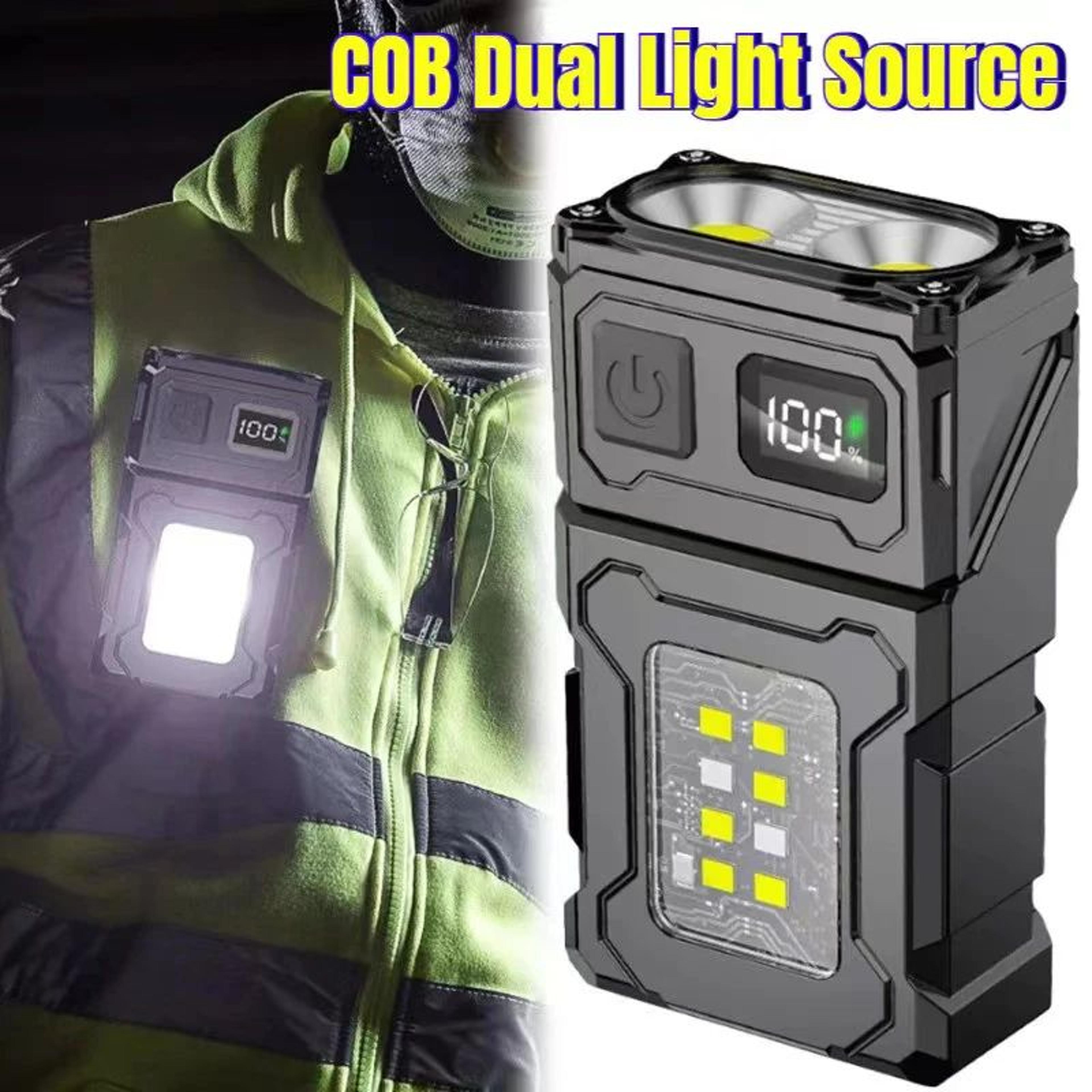 lumigrip usb rechargeable flashlight mini led magnetic cob work light for camping and emergencies