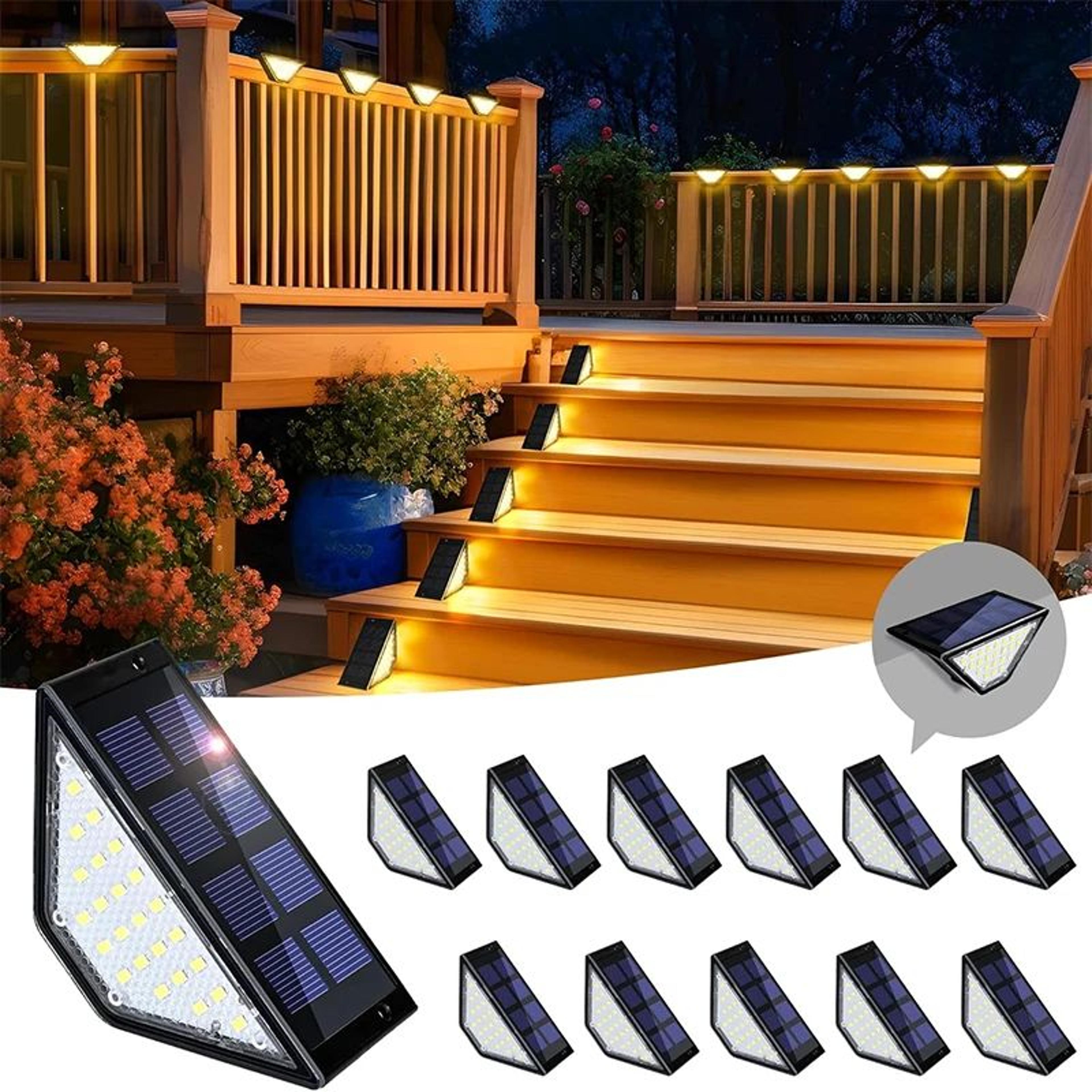 glowguard solar deck lights waterproof solar step lights for fence railing patio and pathway