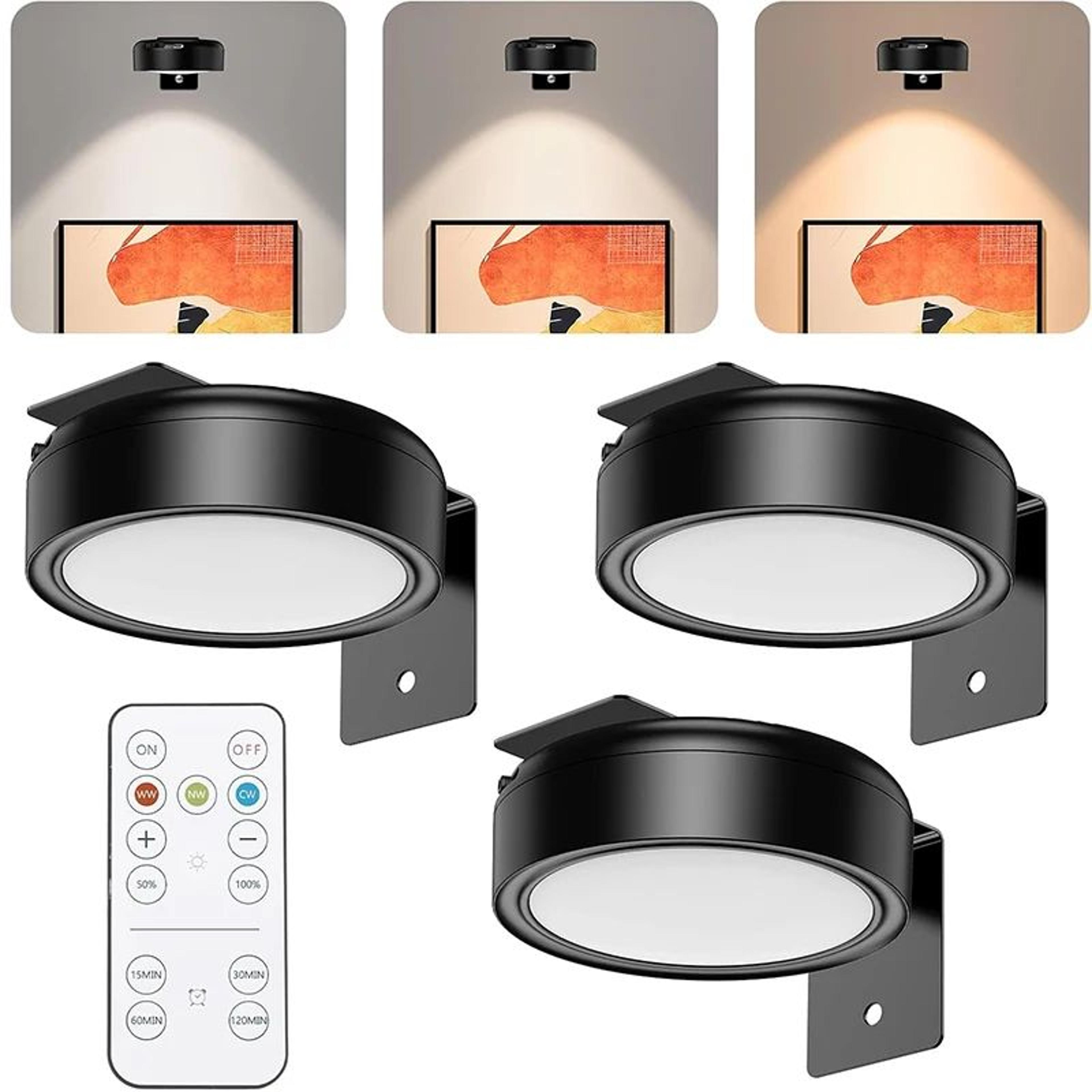 lumiframe rechargeable picture light wireless picture light for wall with remote control and 3 color modes