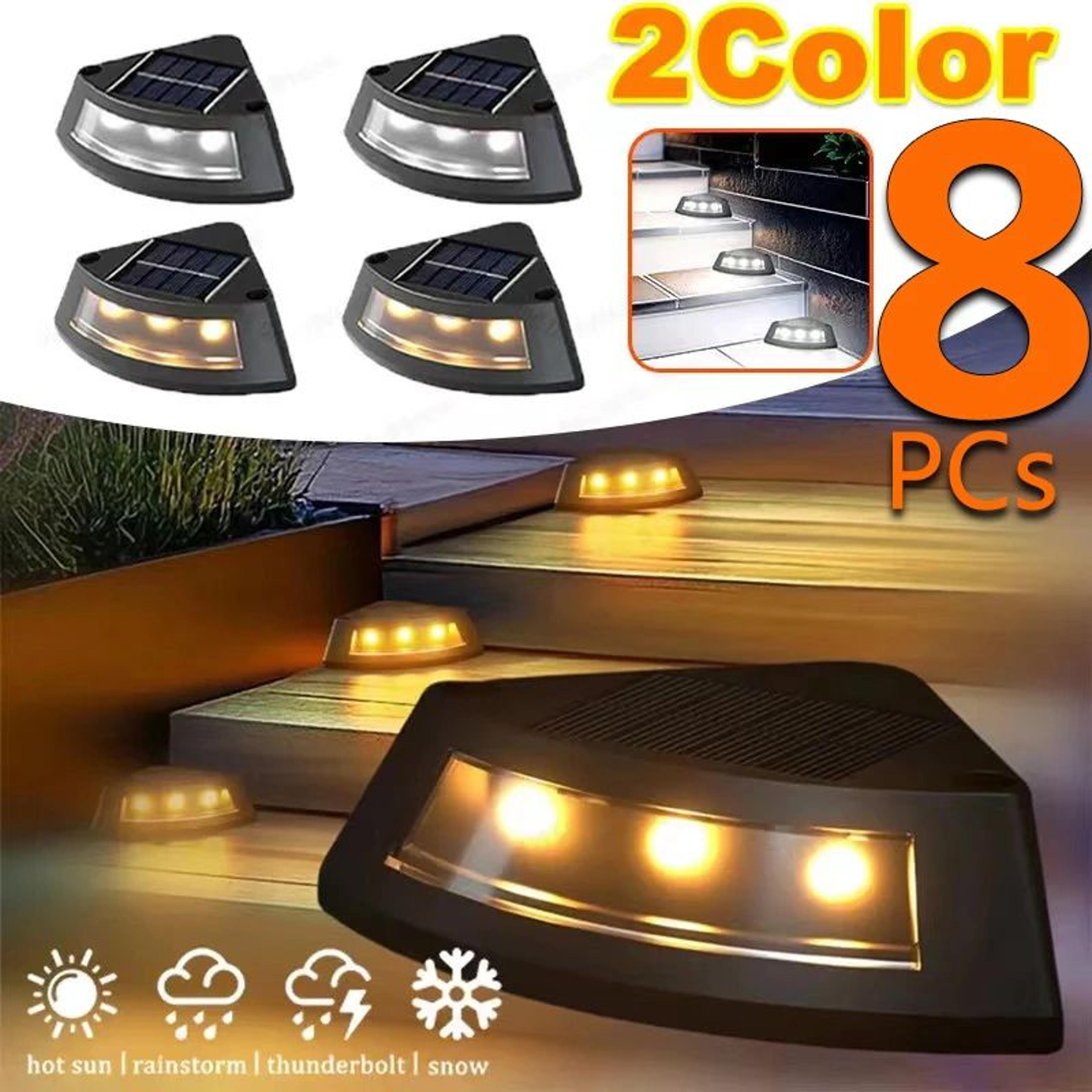 solarglow led solar step lights for outdoor stairs, decks, patios and walkways