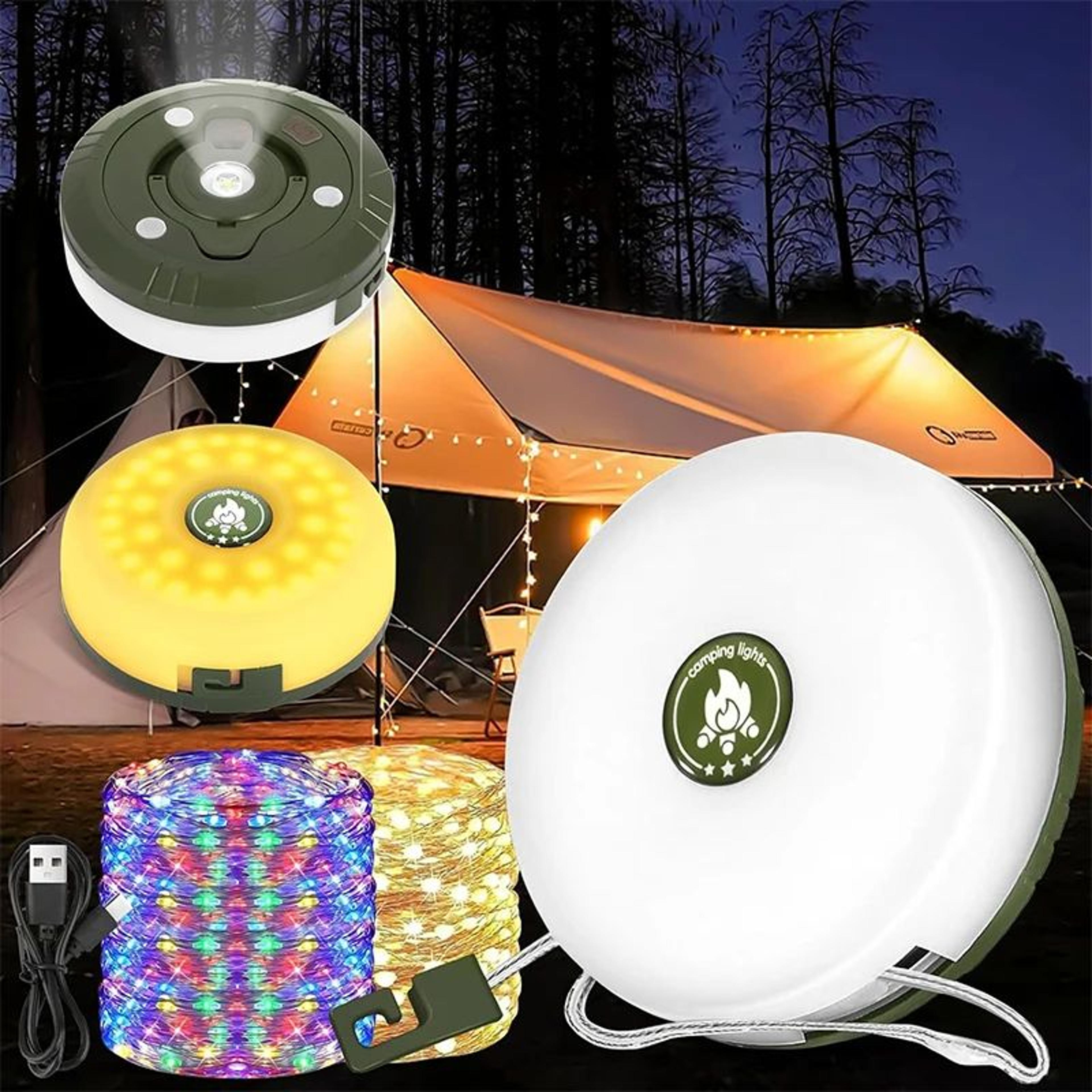 campglow 10m camping string lights rechargeable outdoor string lights portable led lantern