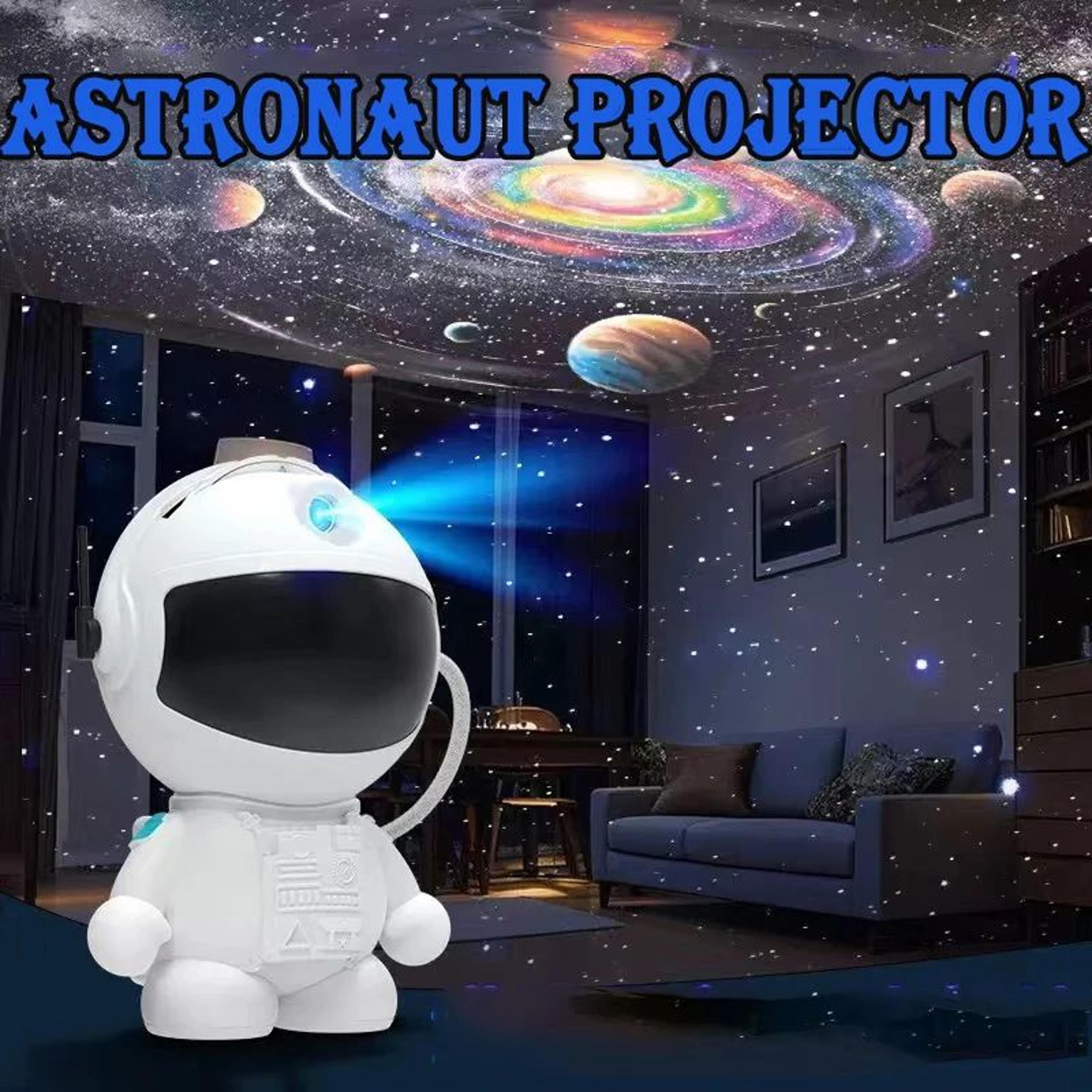 ultra hd astronaut galaxy projector with 12 space film discs and adjustable led night light