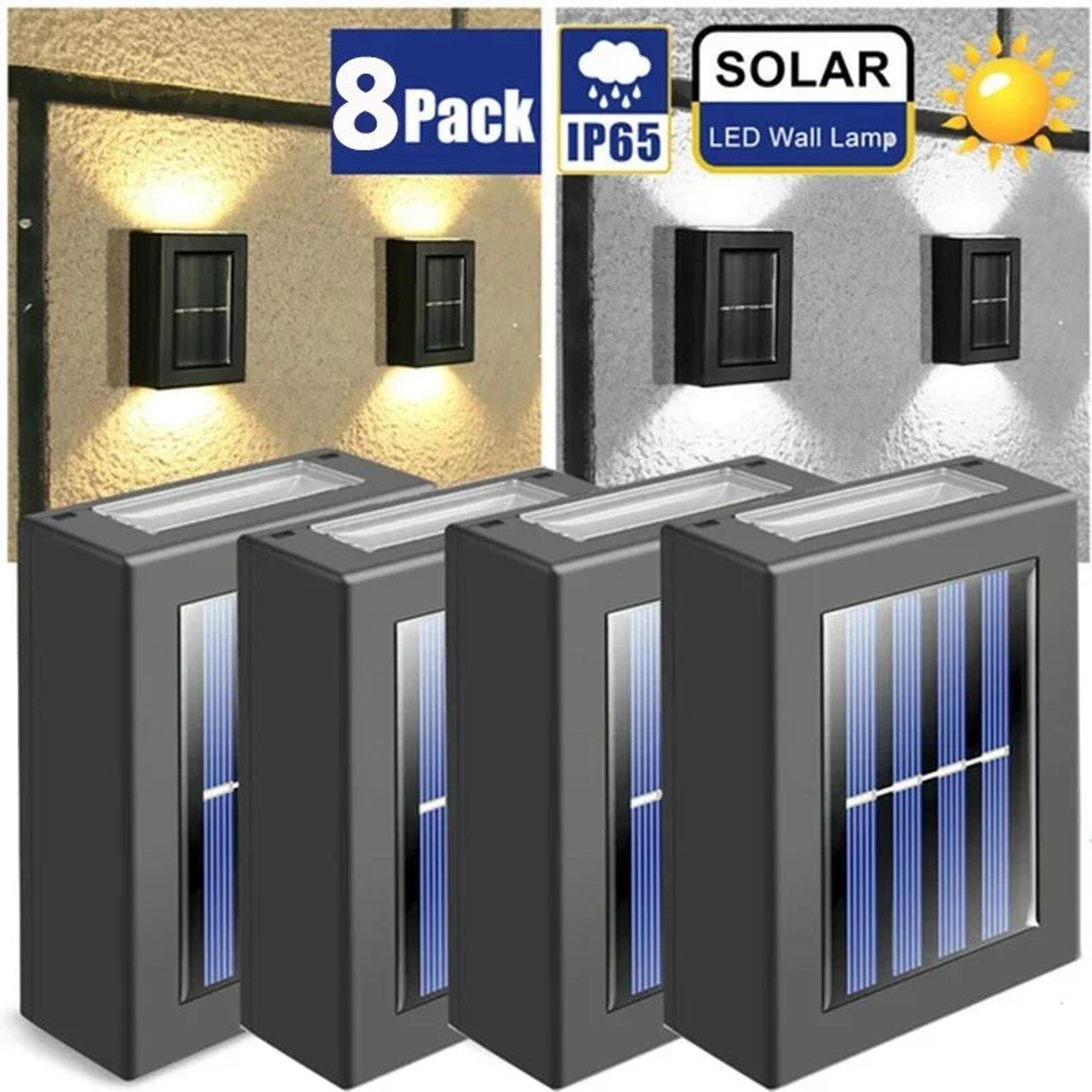 solar up and down wall light waterproof led solar wall light for garden patio fence