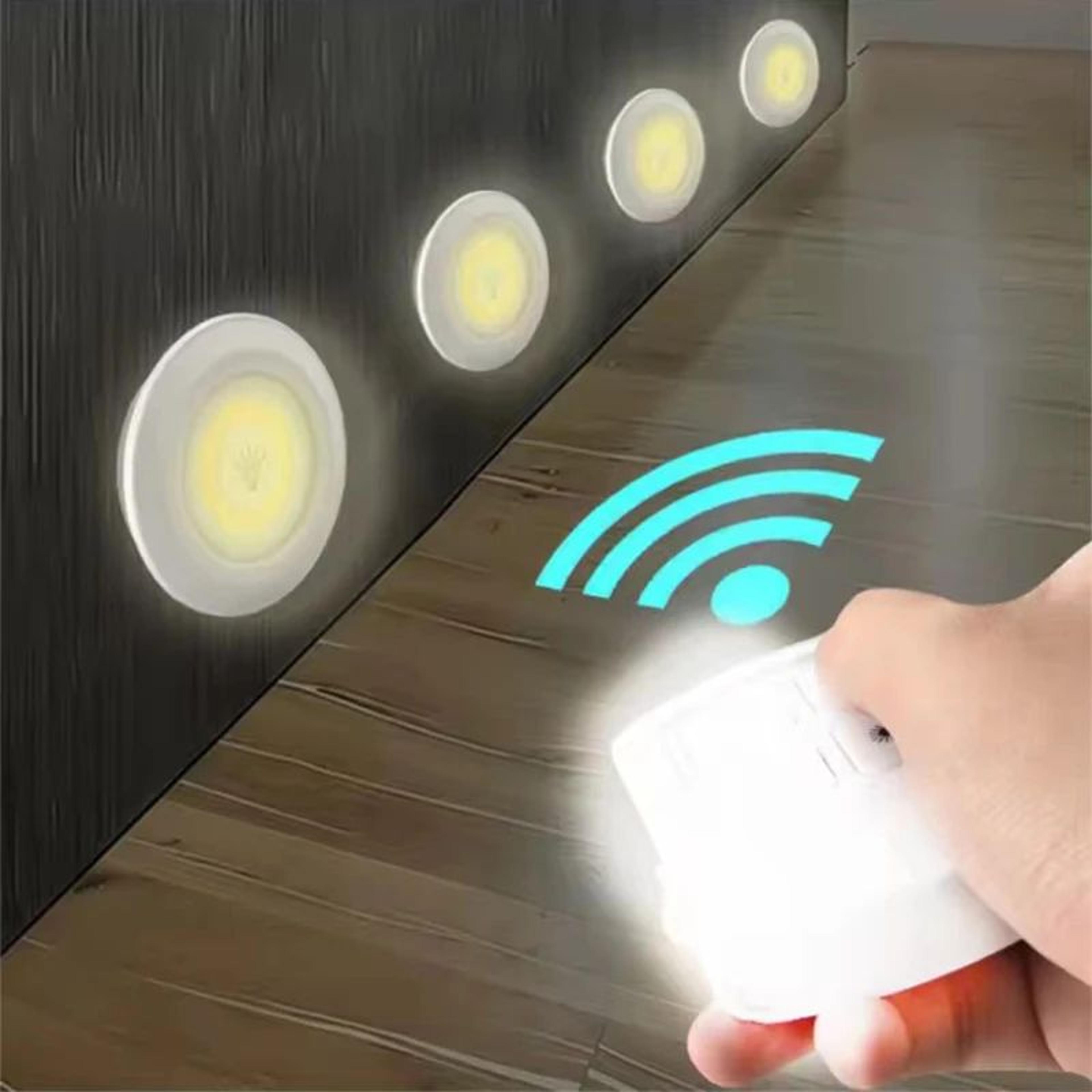 brightglow led under cabinet light with remote, dimmable battery operated closet light