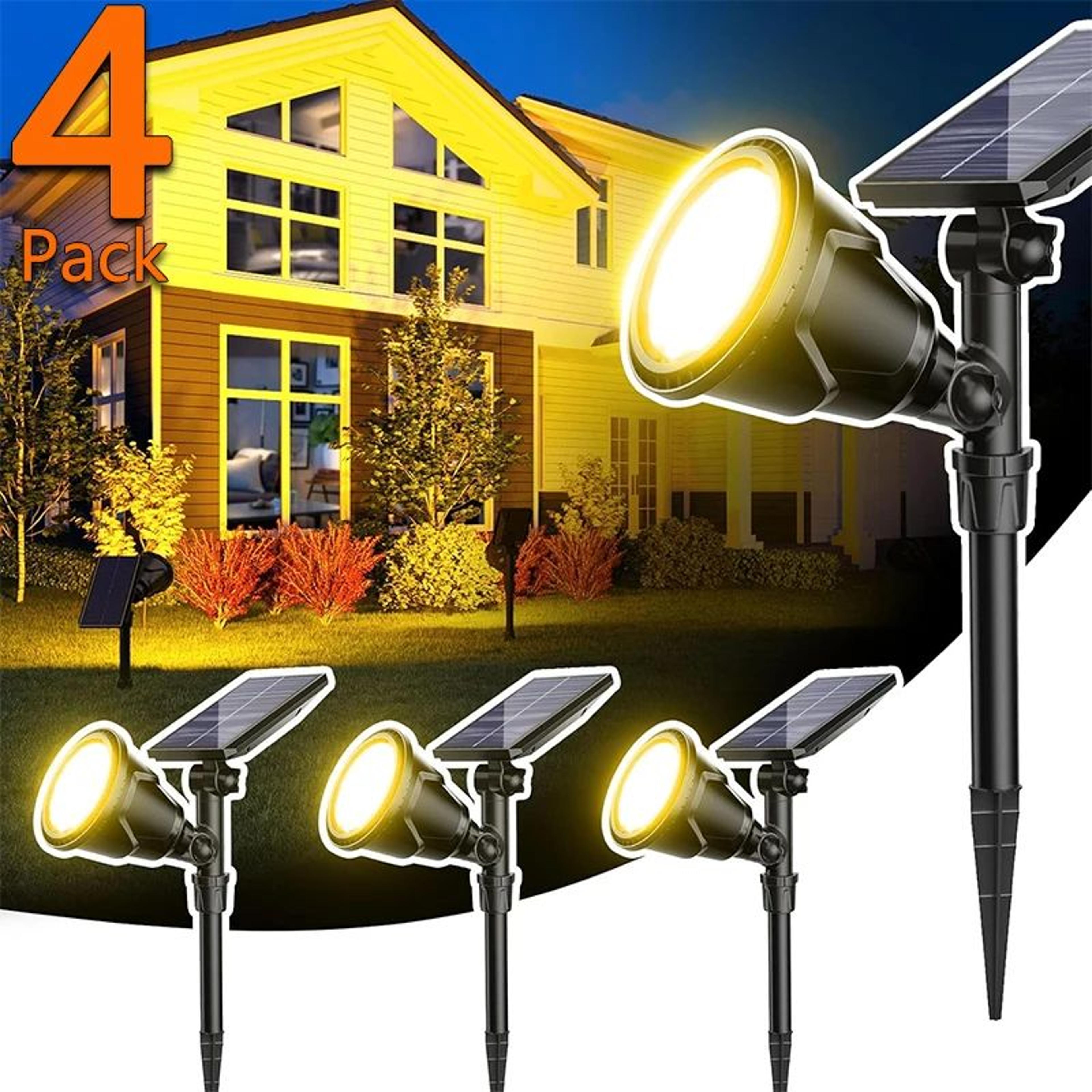 solarglow 600lm outdoor solar spot lights waterproof garden landscape lighting