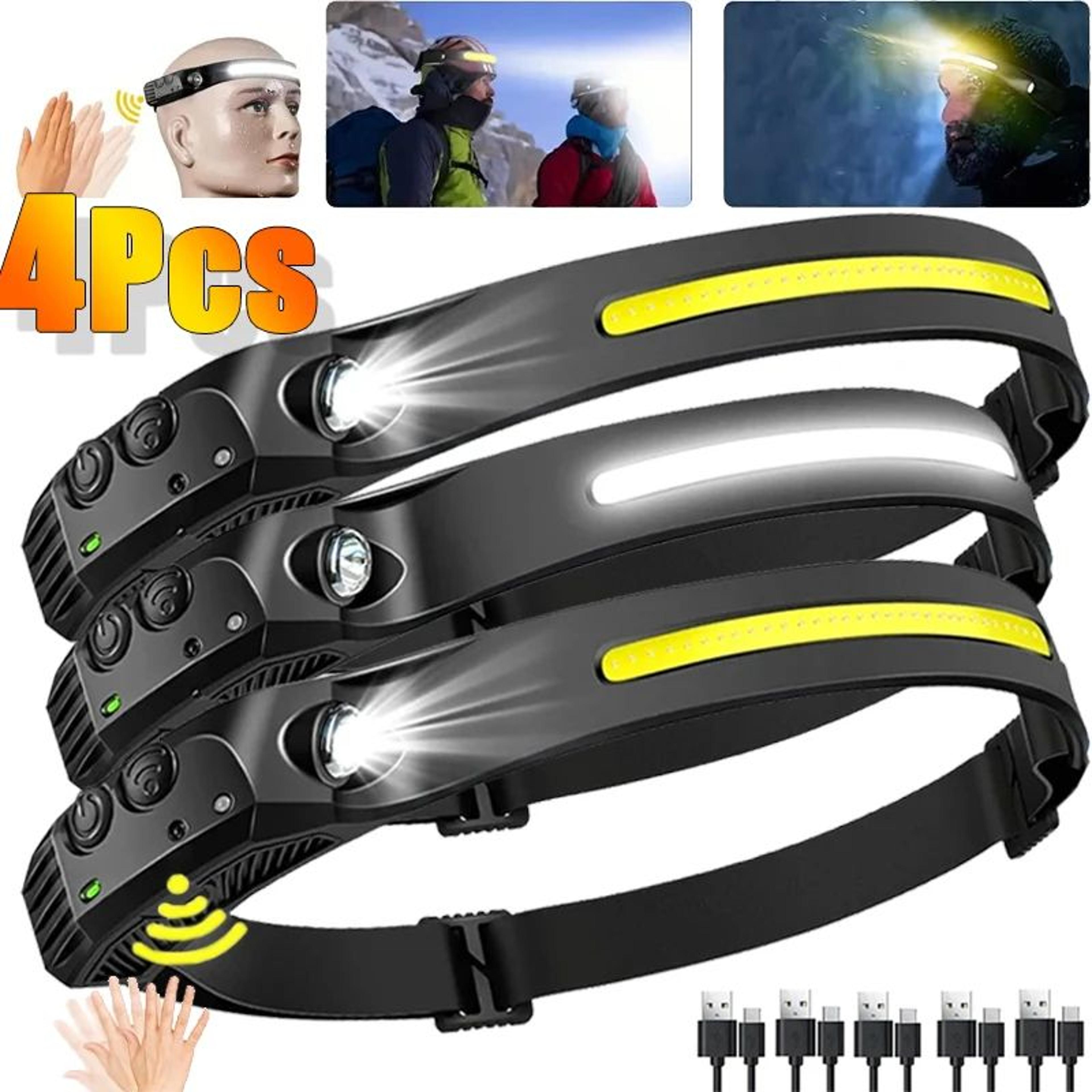 motion sensor usb rechargeable led headlamp waterproof camping headlamp for hiking, fishing & work