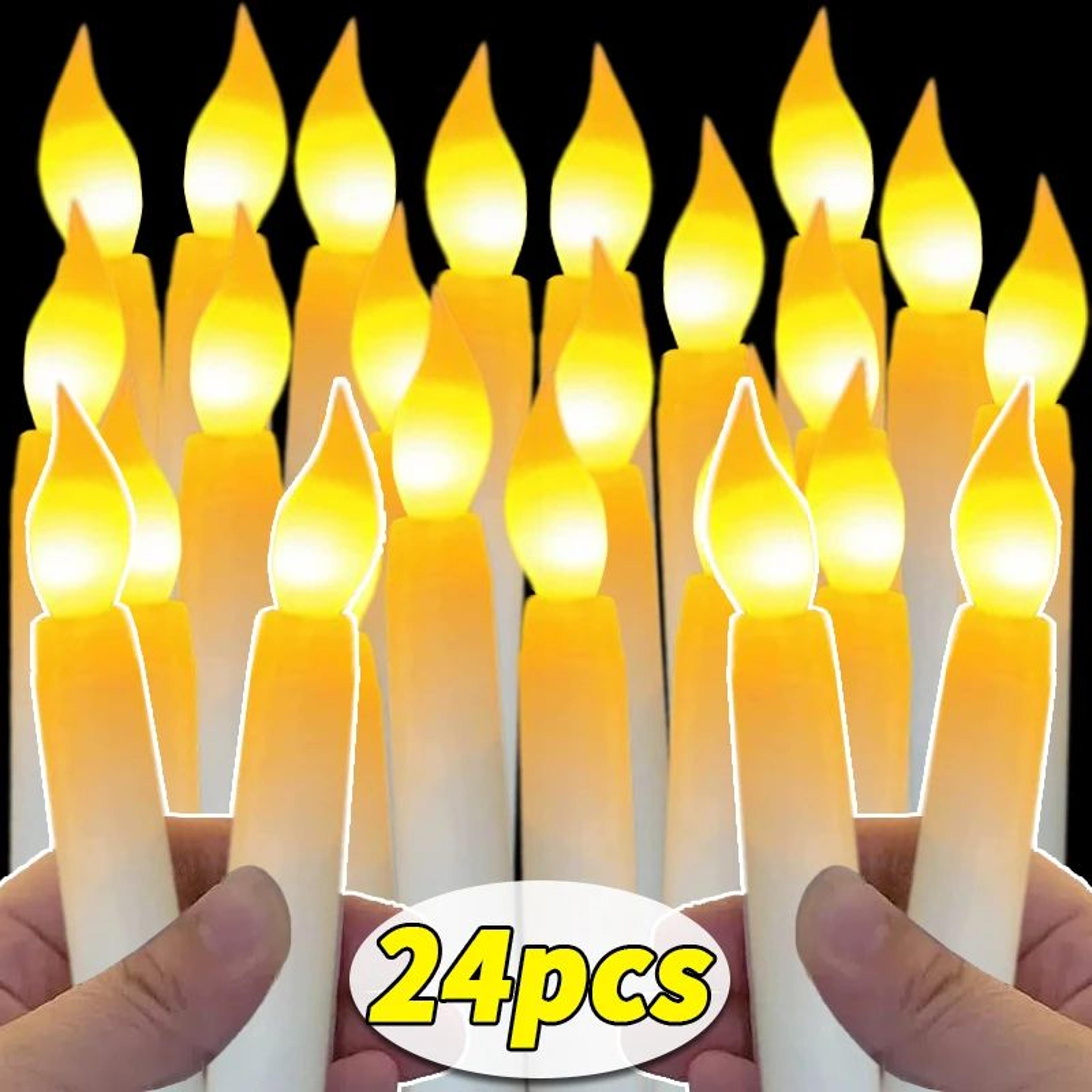 safeglow led flameless taper candles battery operated flickering candles set for wedding, party and home decor