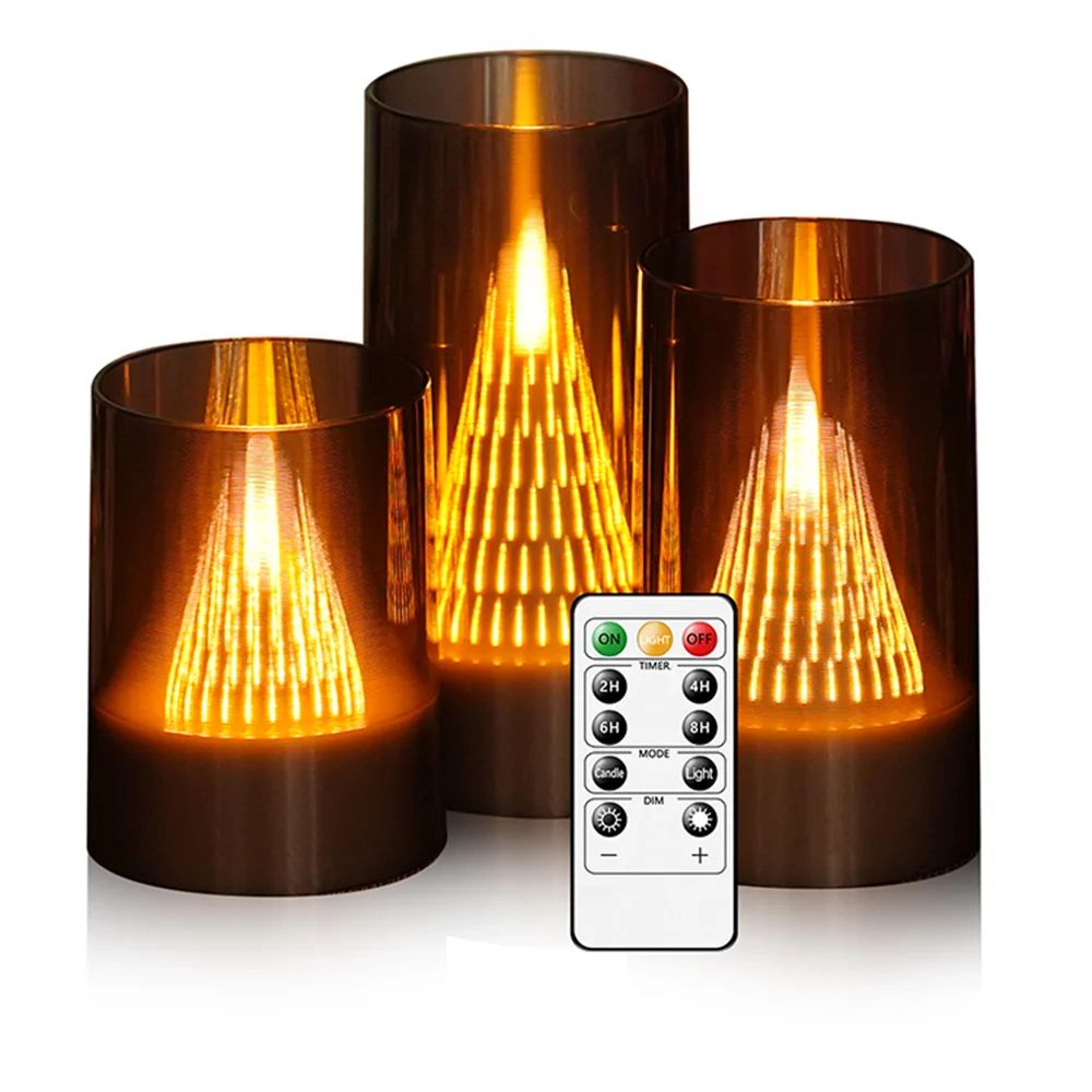 color changing flameless led candles with timer and dimmable flickering light