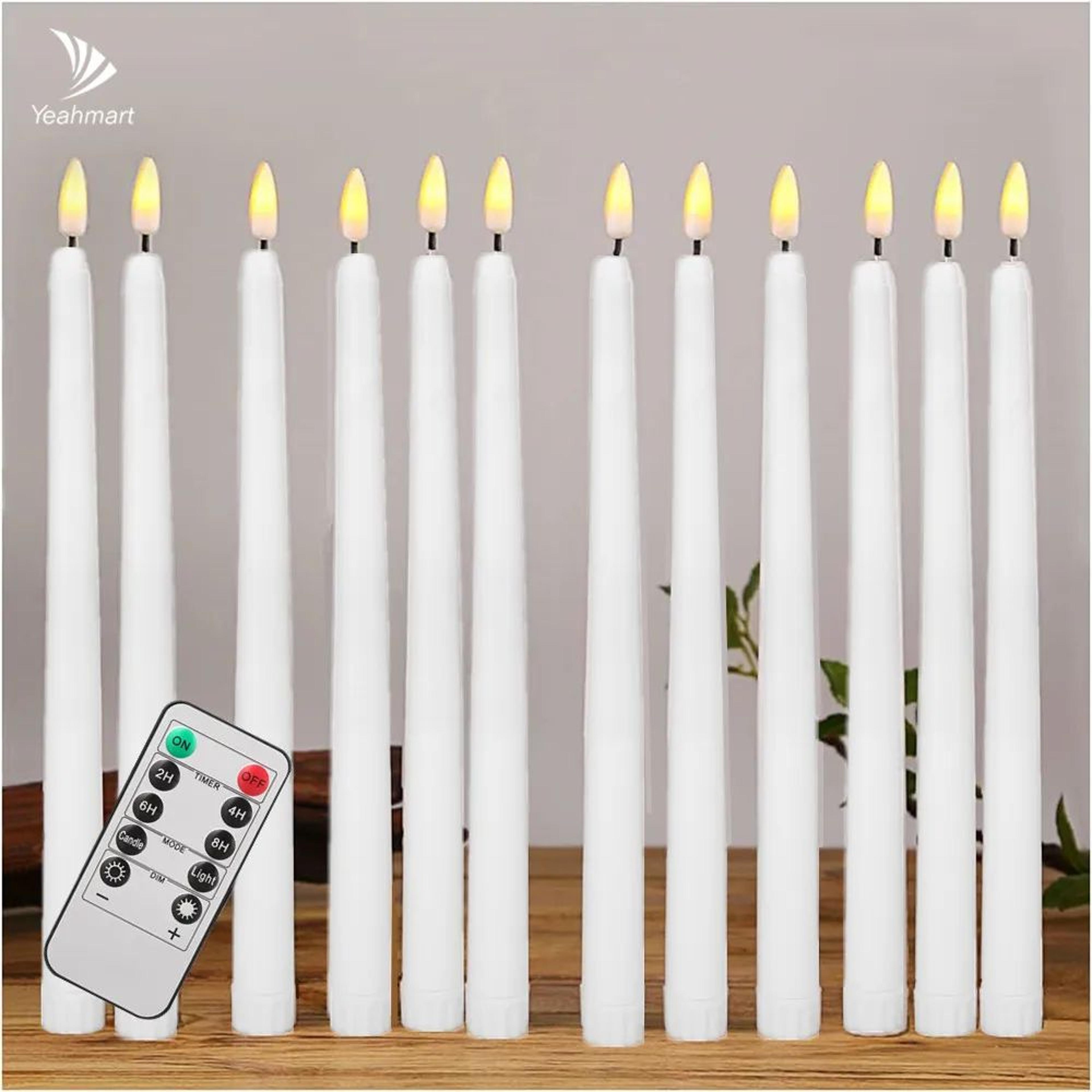6 or 24 piece led flameless taper candles 6.5 inch or 11 inch battery operated candles with warm flickering glow