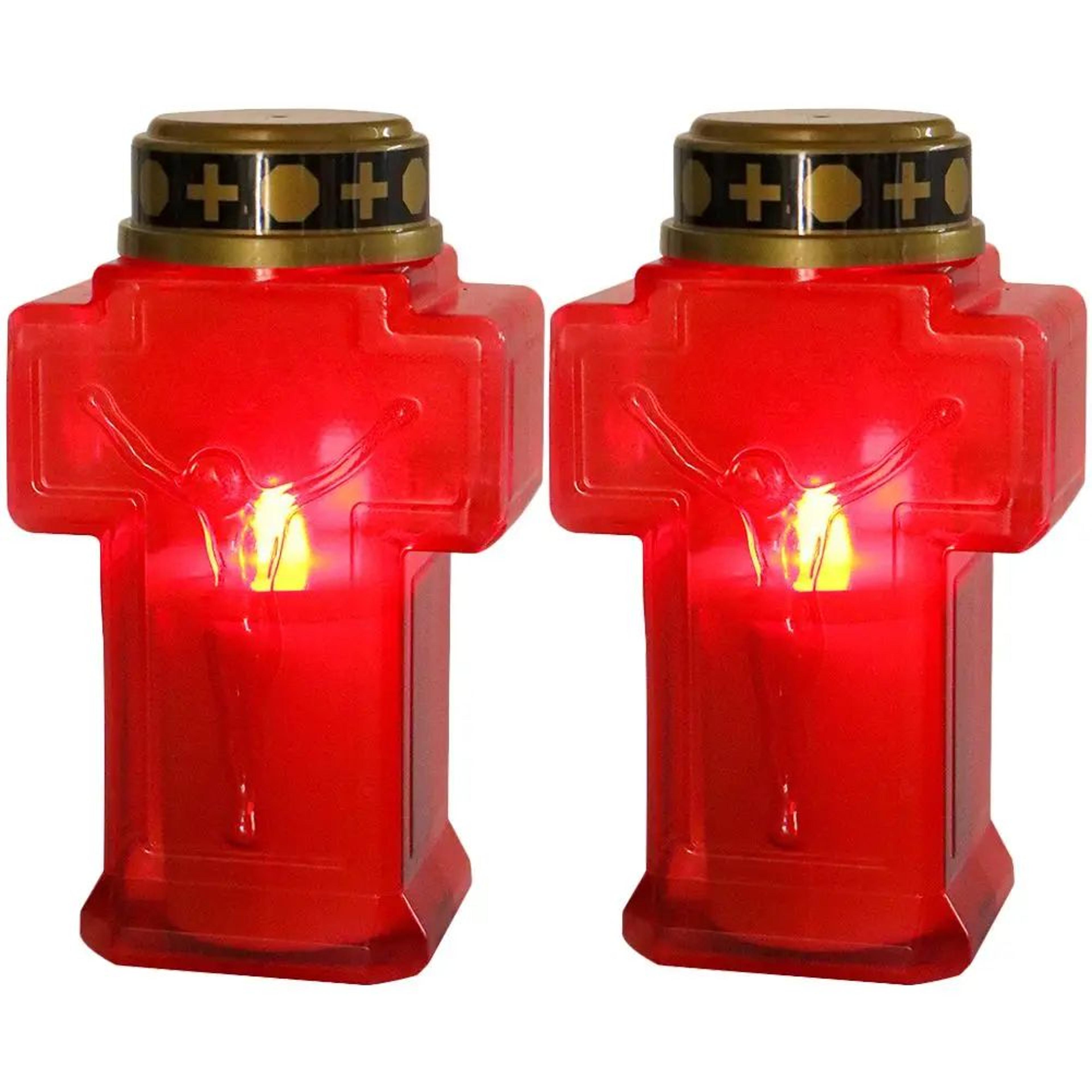 2 pcs flameless religious candles led prayer lights with jesus cross design battery operated