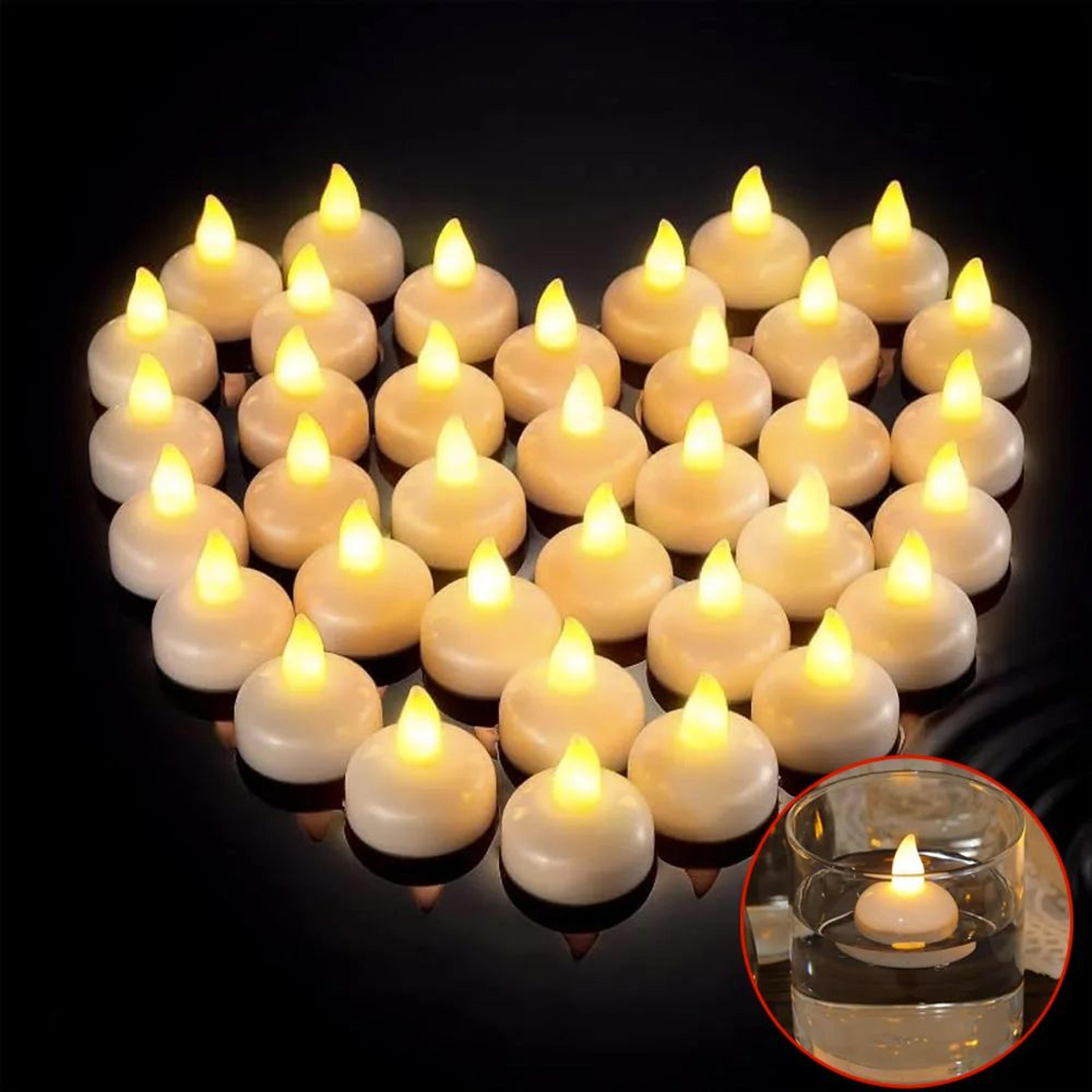 waterproof floating led candle flameless tea light flickering pool and wedding decor