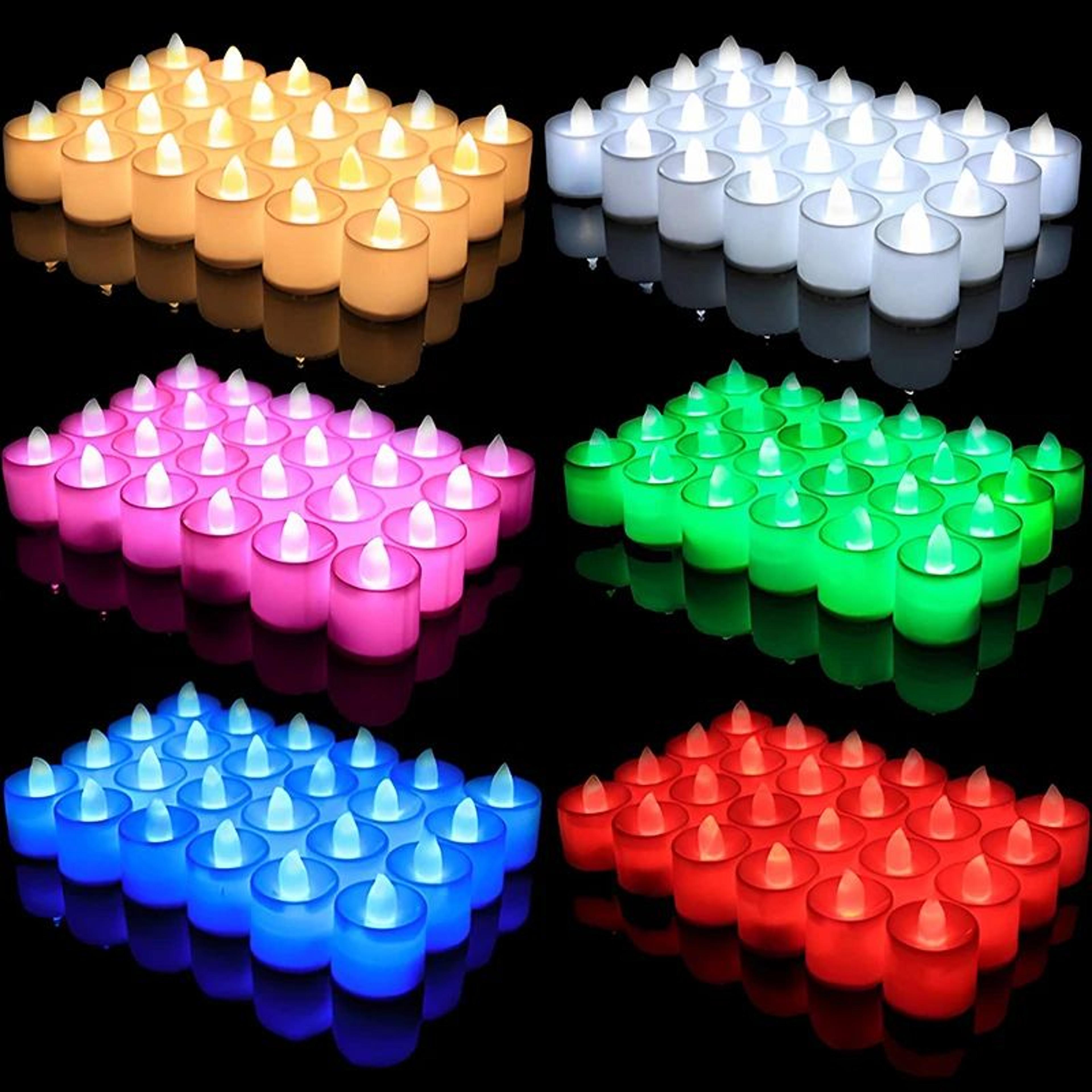 battery operated flameless led tea lights for wedding, party and home decor 2 or 12 pieces