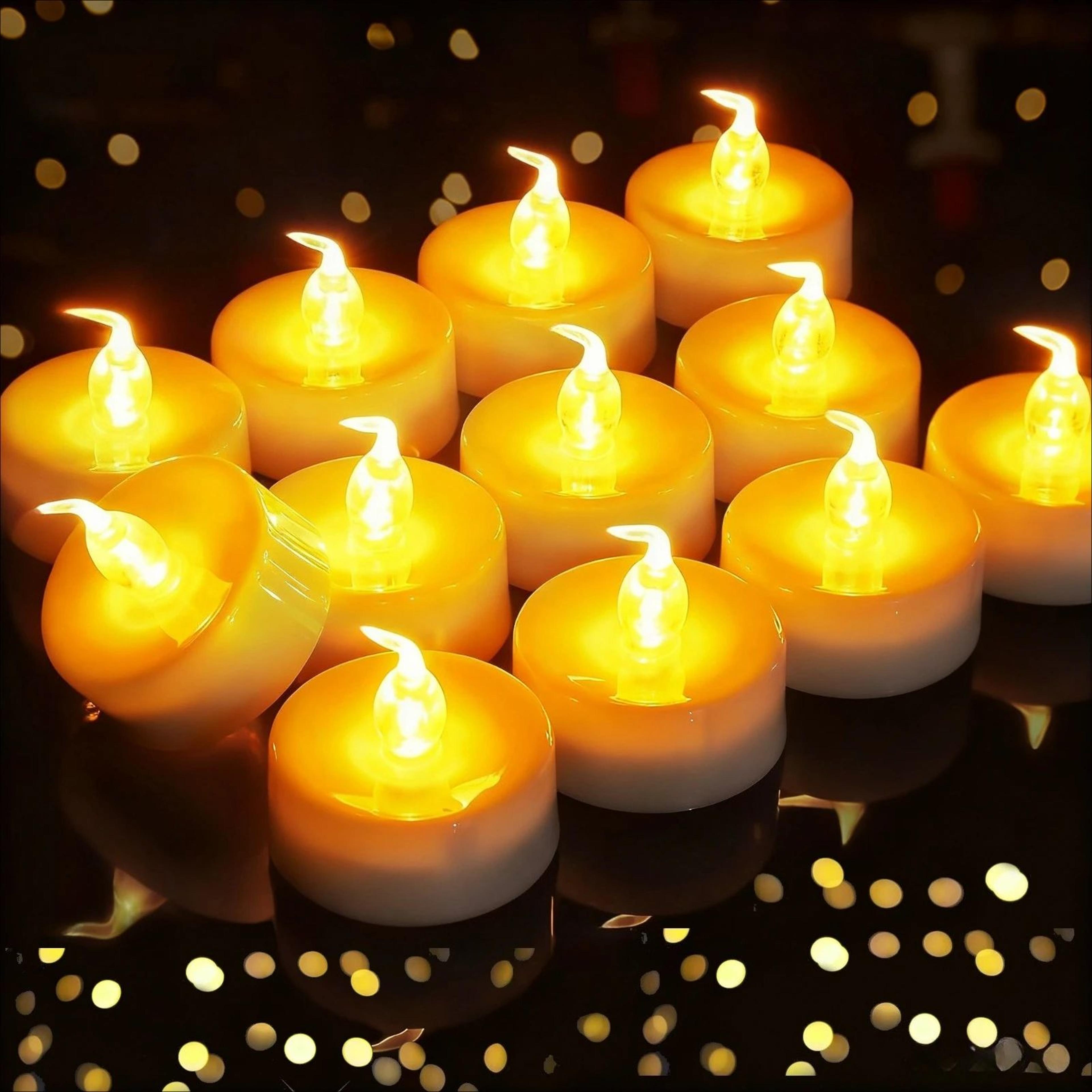 battery operated led tea lights flameless candles 12 pack or 24 pack flickering votive set