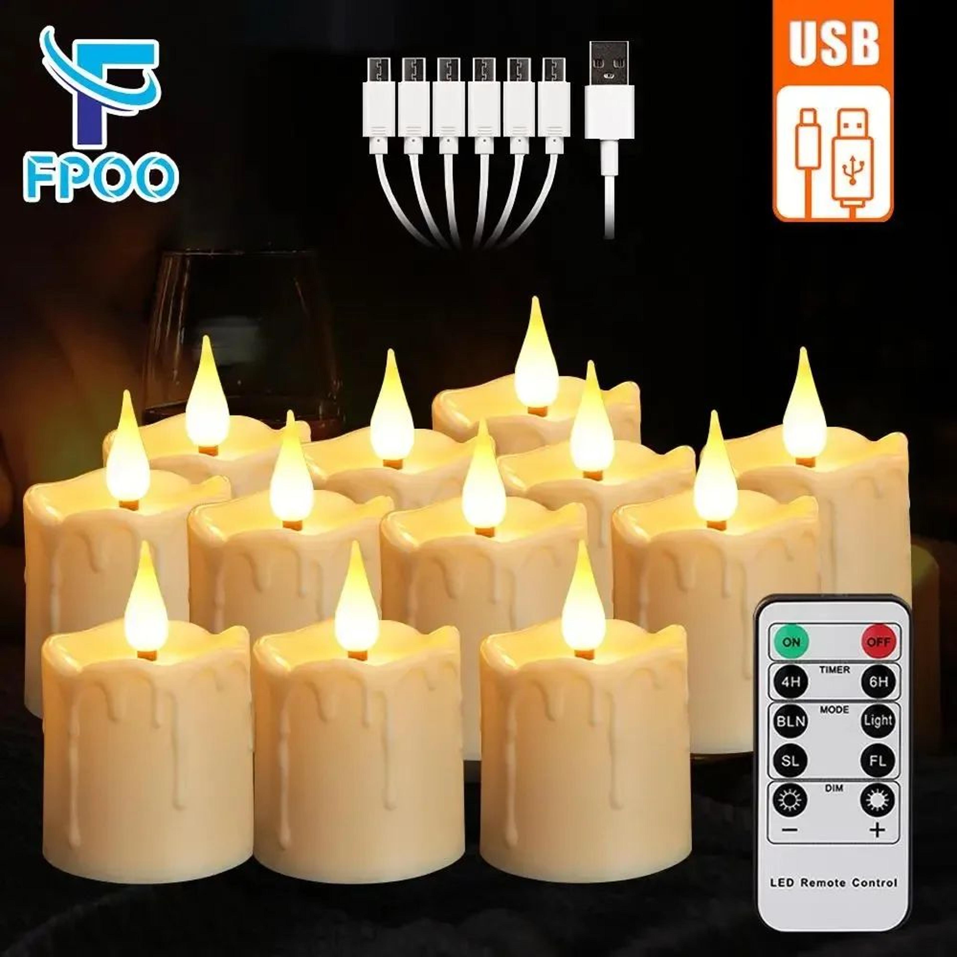 rechargeable led candles waterproof flameless tea lights with remote timer for indoor and outdoor decor