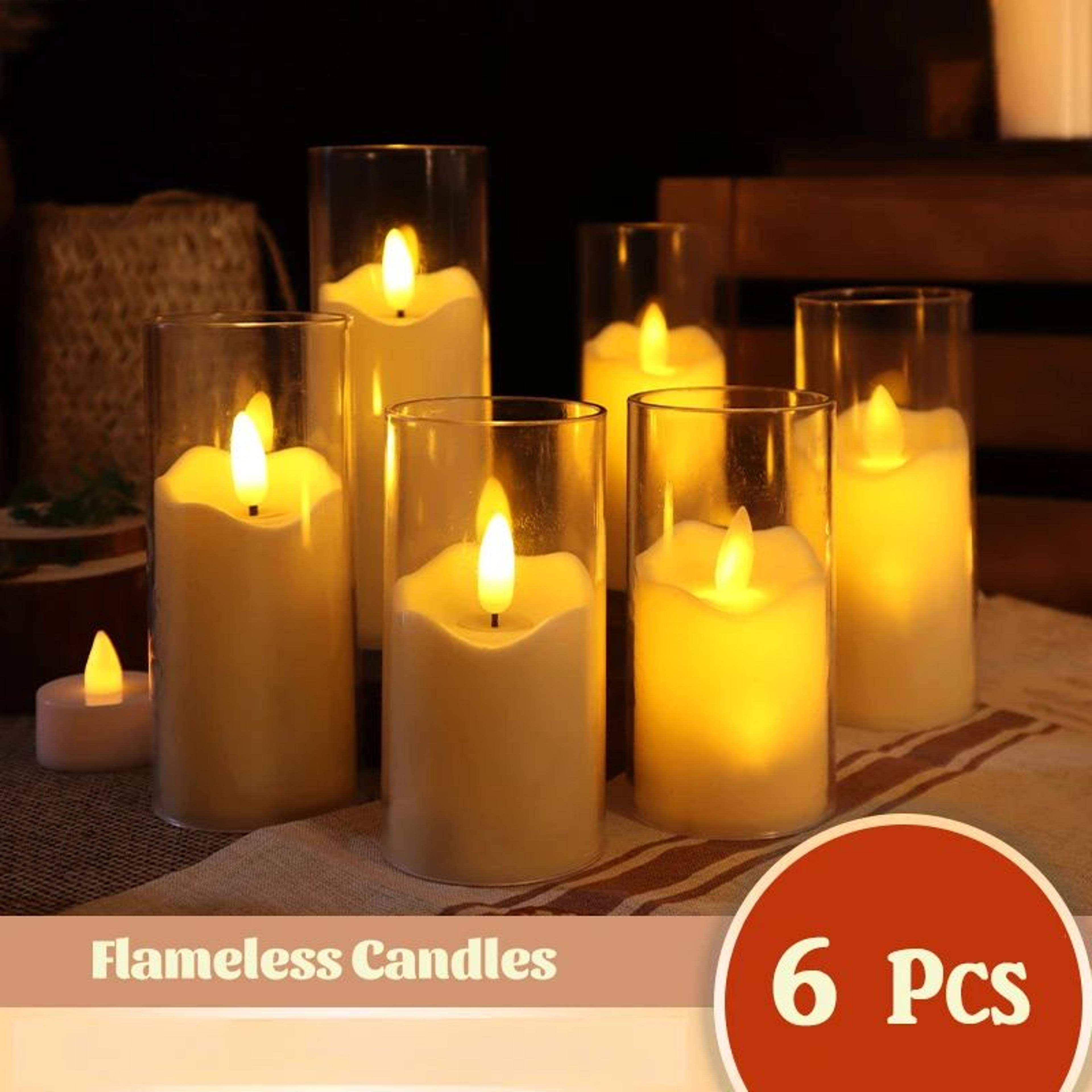 6-piece flameless led candles battery operated flickering tea lights for wedding and home decor