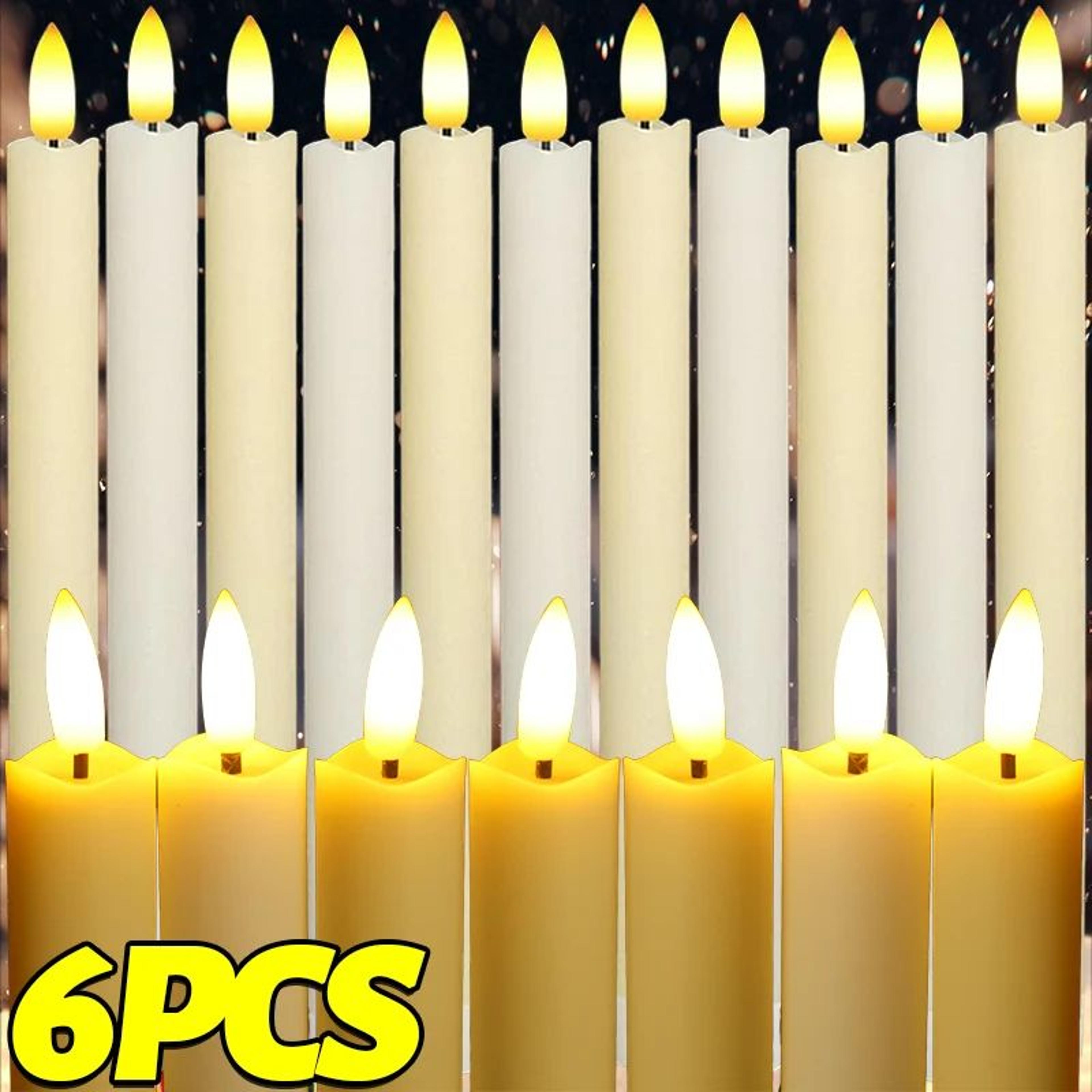 battery operated flameless led taper candles with warm light for weddings and home decor