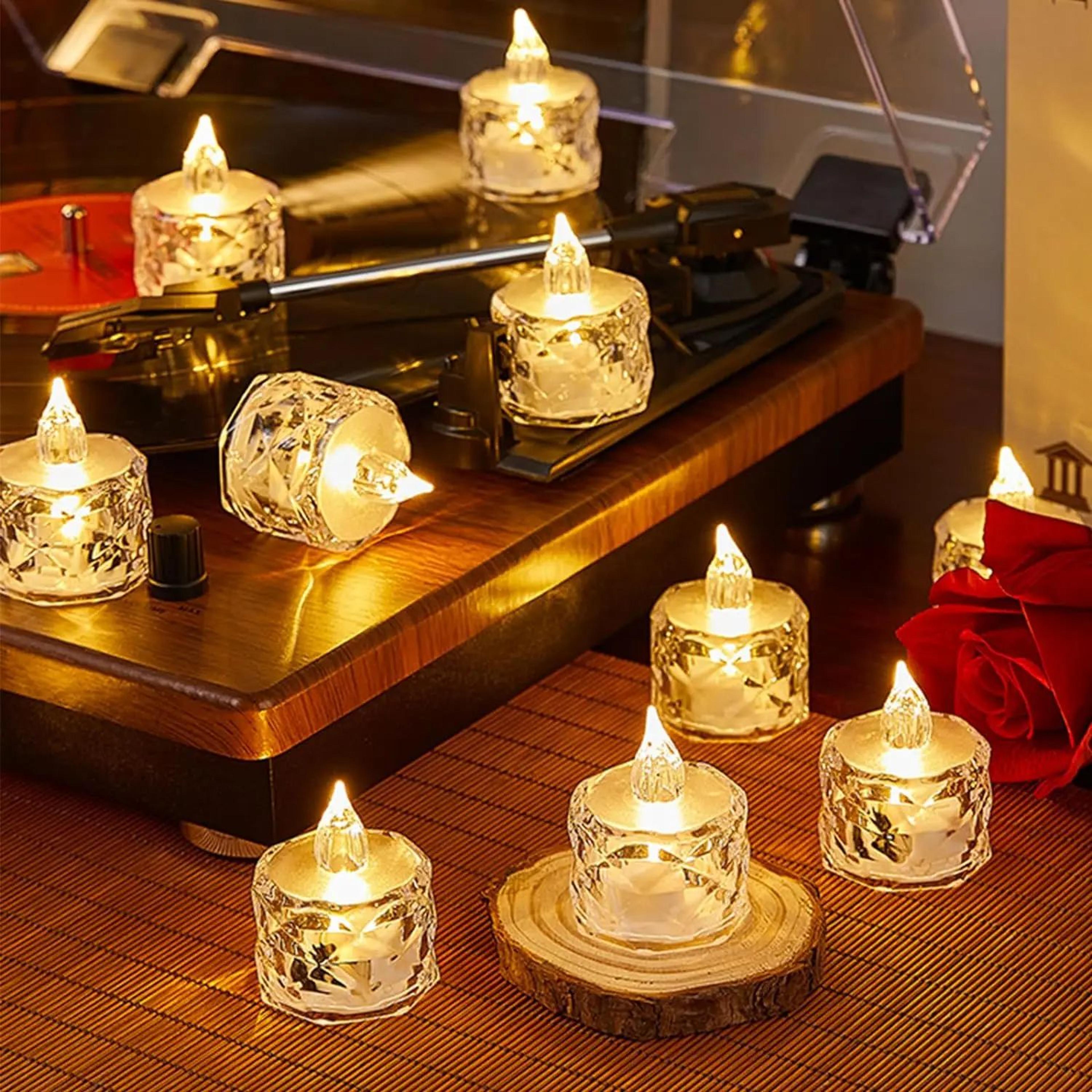 crystalglow flameless led candle decorative led crystal candle battery operated night light