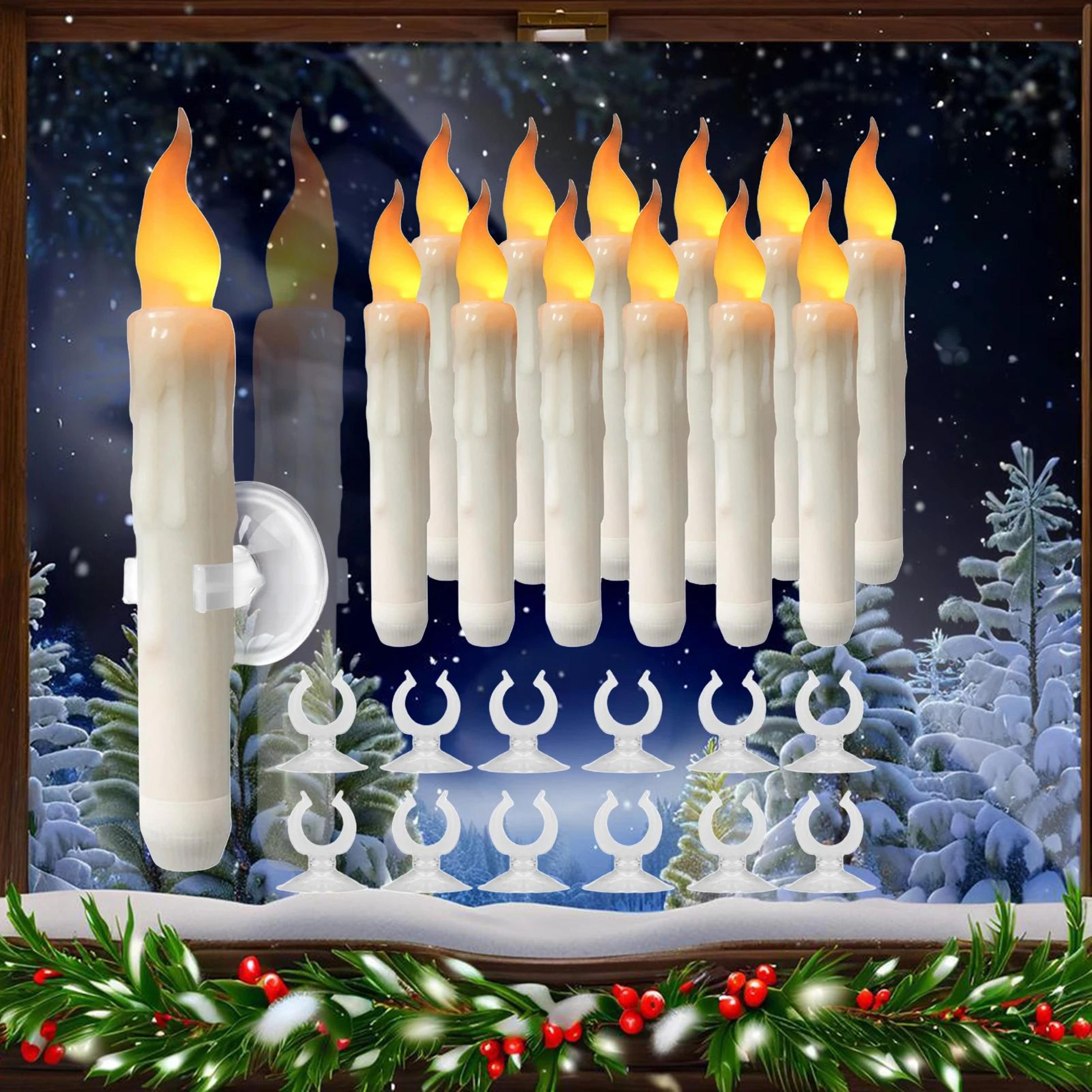 hanging window candles with suction cup warm flickering led flameless window decor