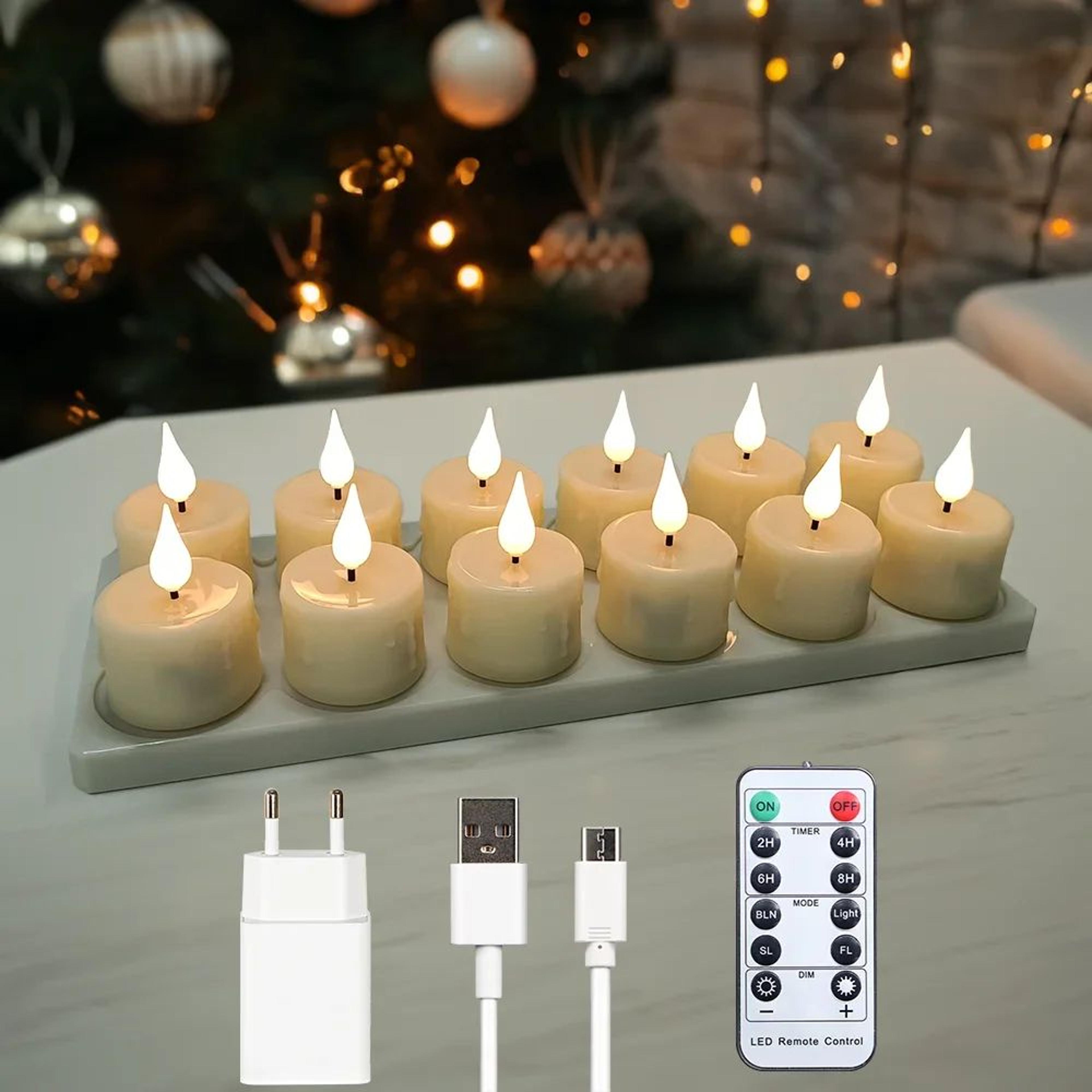 remote control rechargeable led candles flameless flickering candle set for home decor