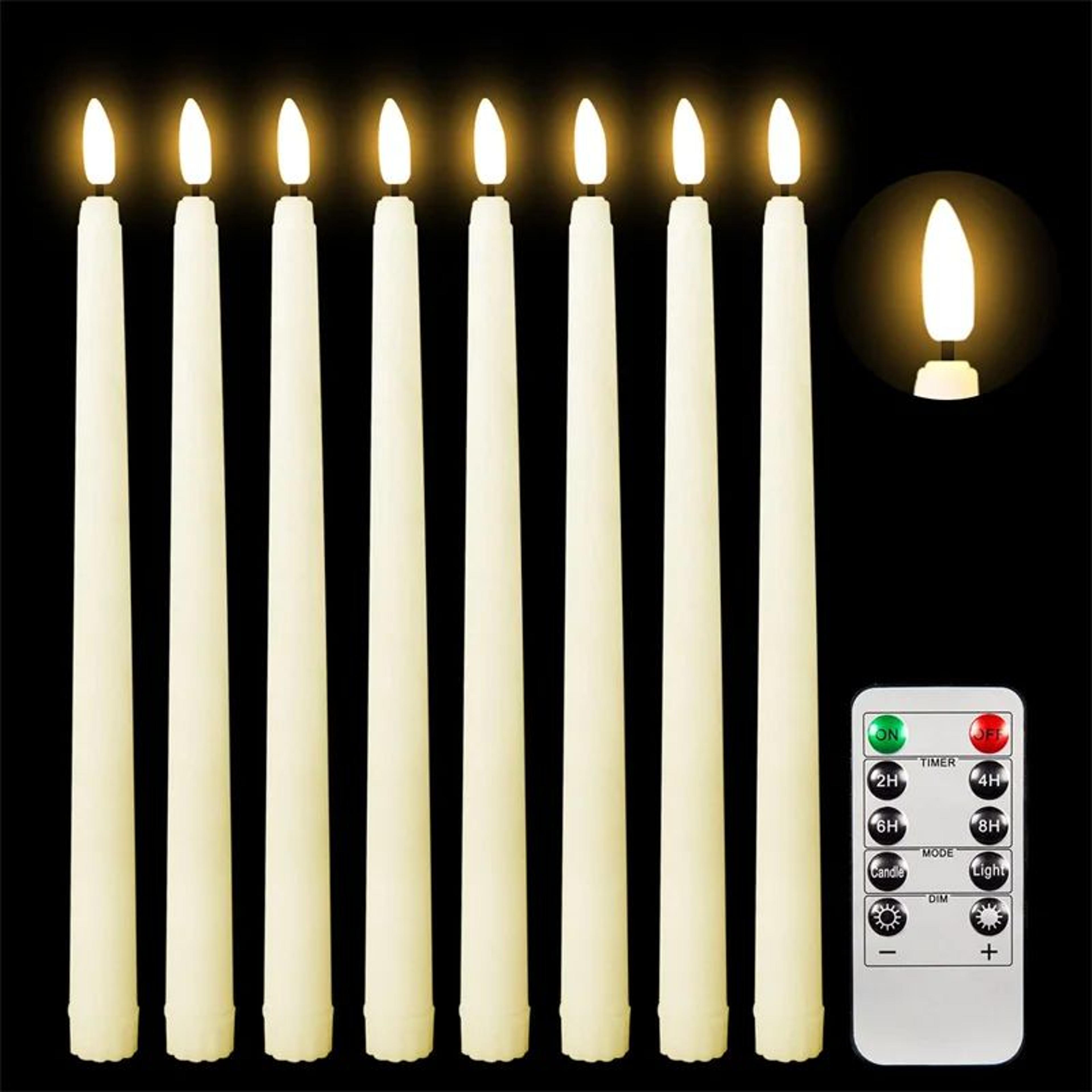 6 or 12 piece led flameless taper candles flickering battery operated candles for wedding and home decor