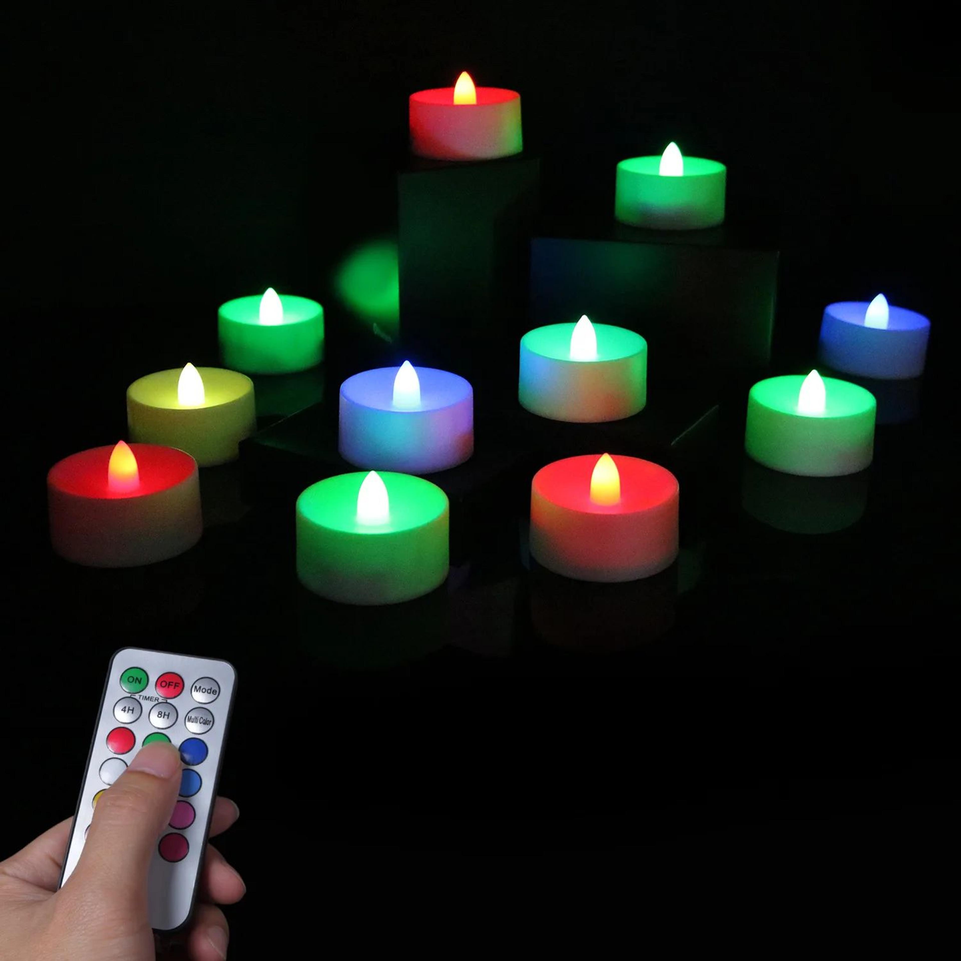 color changing led tea lights with remote and timer flameless candles for home and outdoor decor