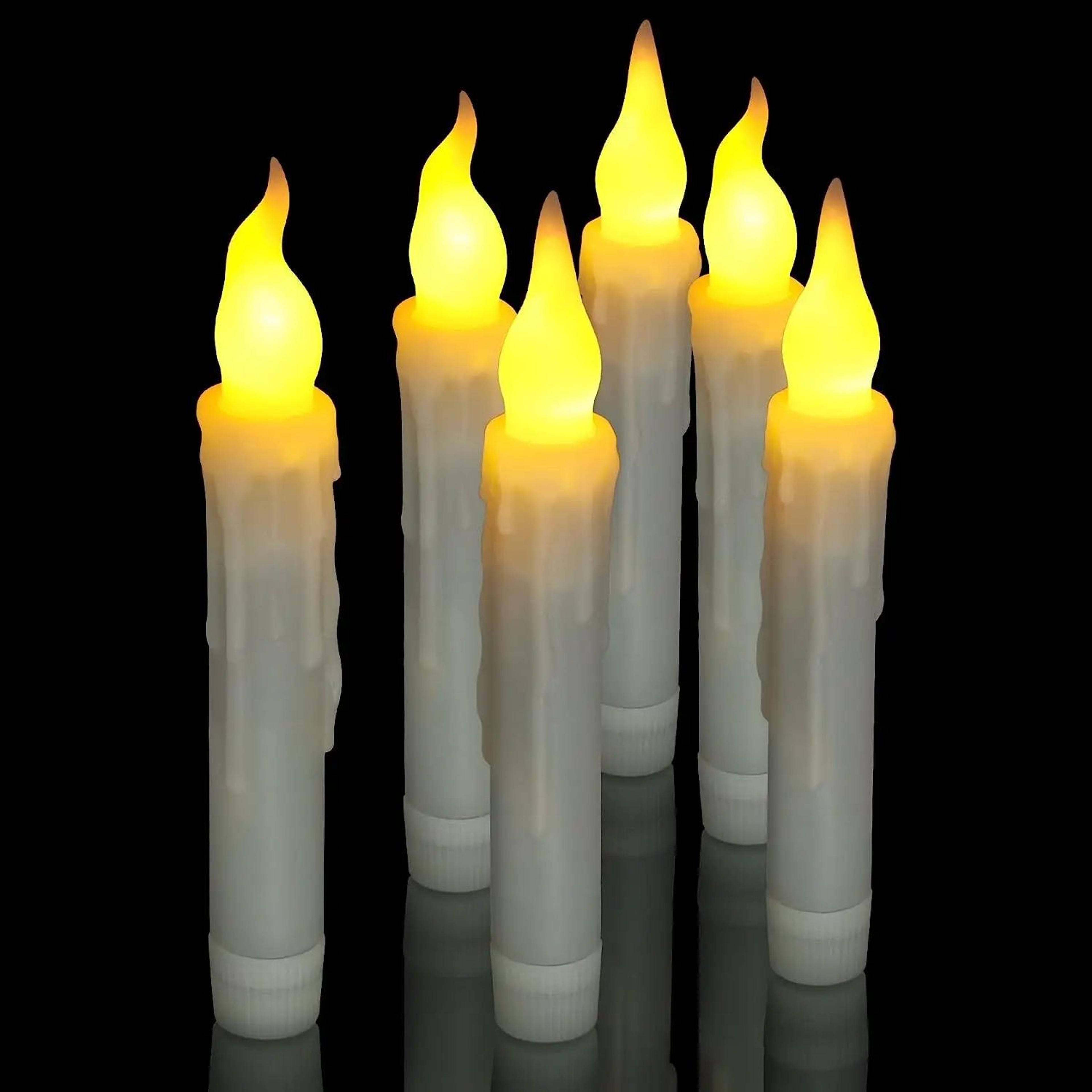 flameless led taper candles battery operated flickering warm light for wedding church and home decor