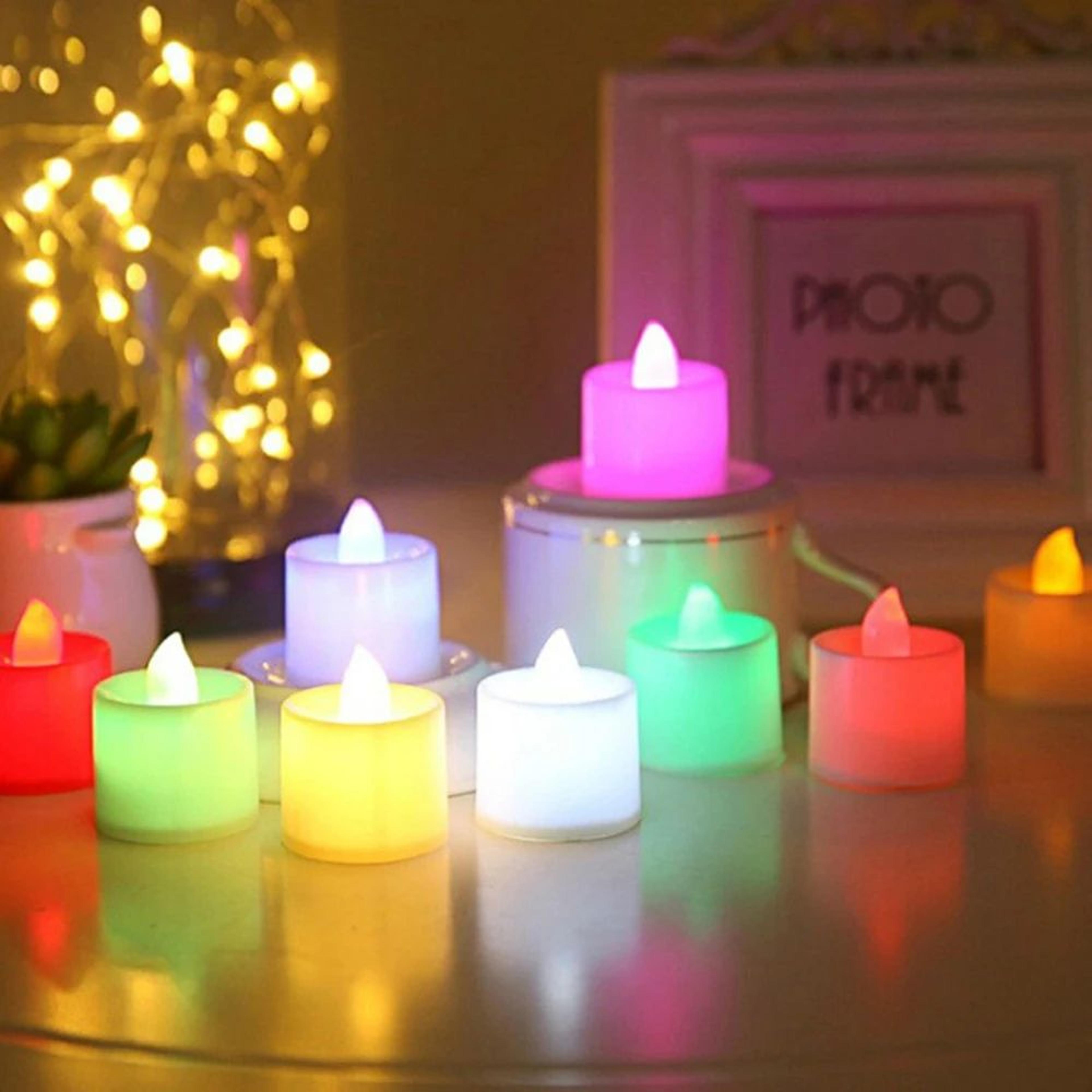 5 or 10 piece led tea lights flameless battery operated candles multicolor party decor