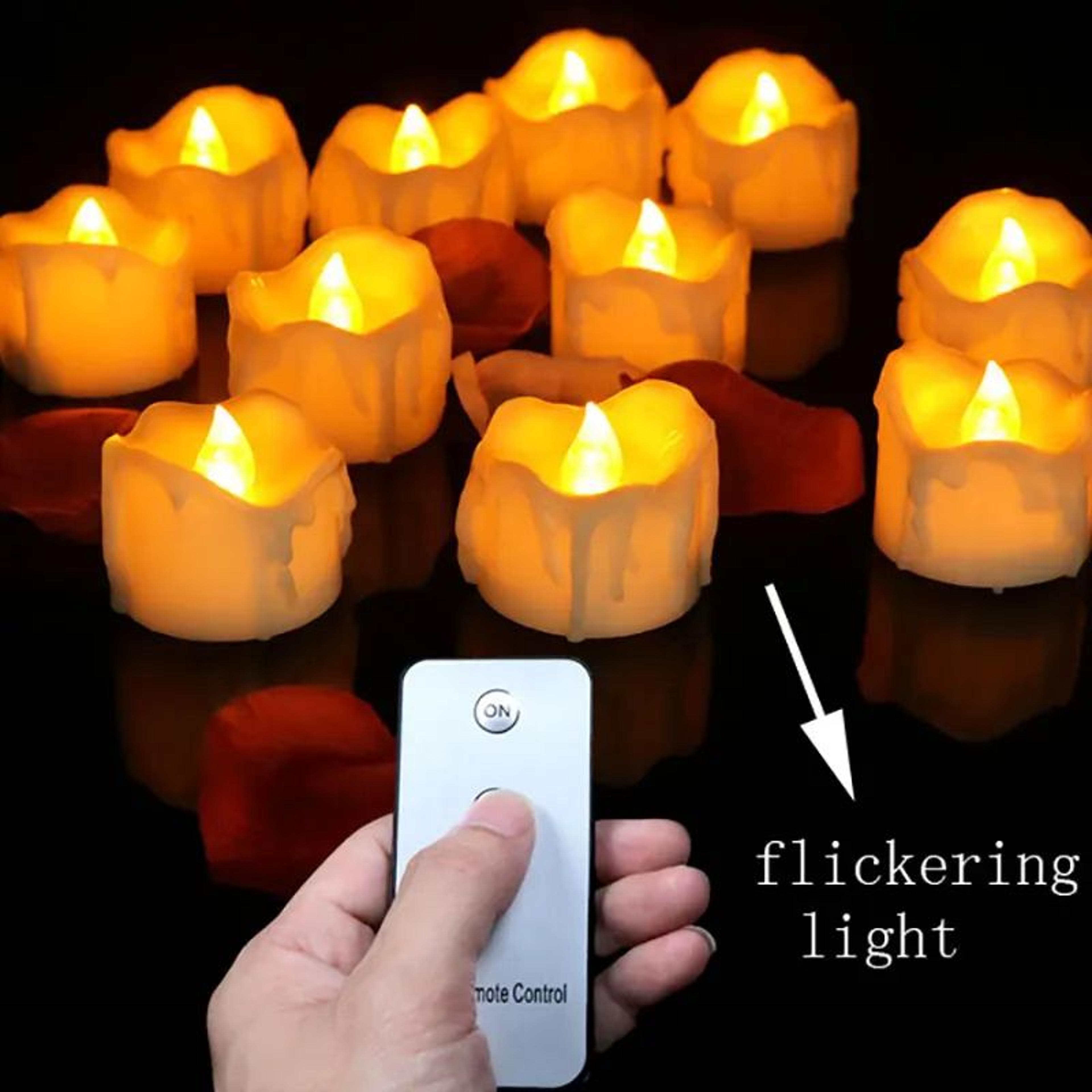 3/6/12 pieces flameless tea lights with remote control battery operated led tea candles