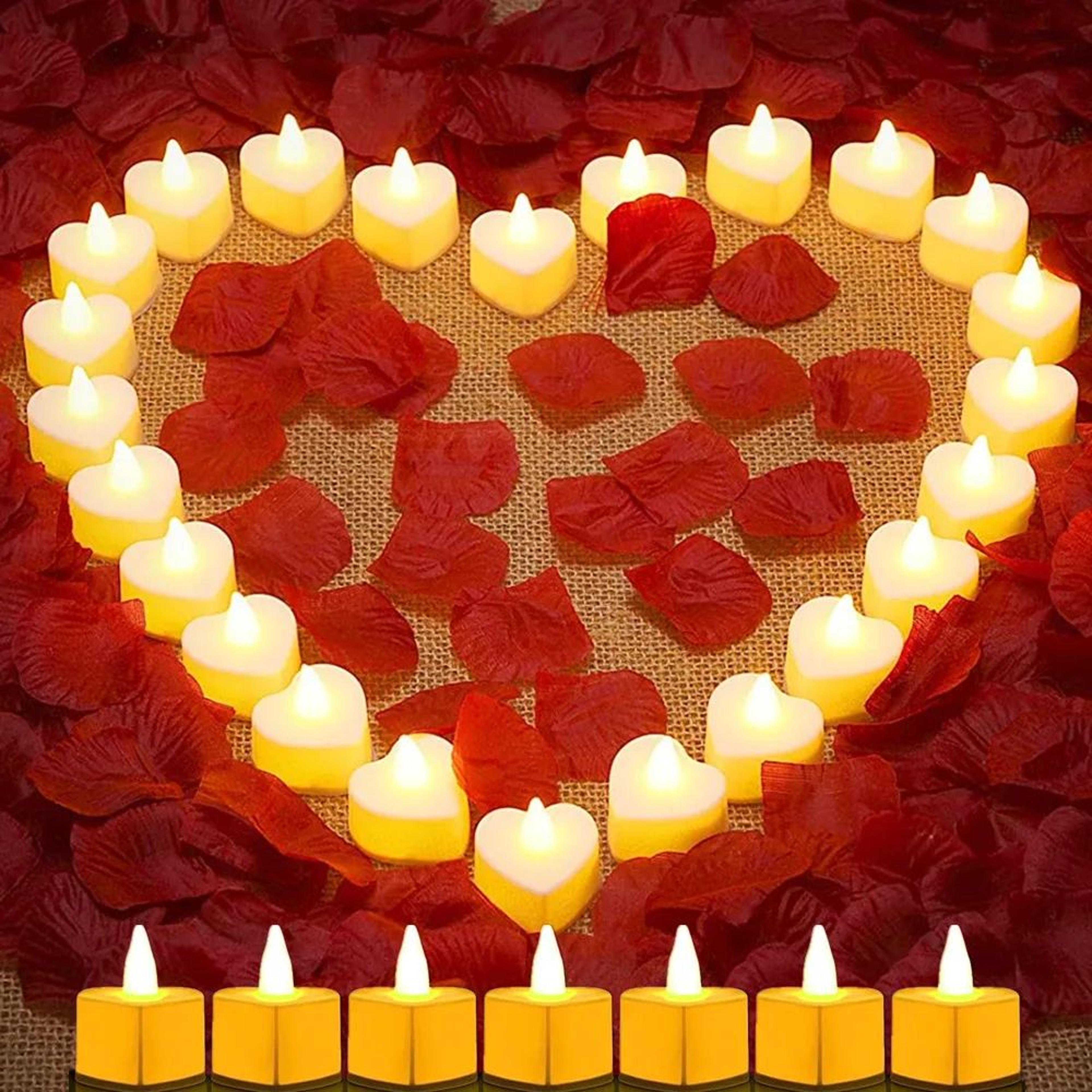 romantic heart shaped led candles flameless led tealight candles for wedding and valentine's day