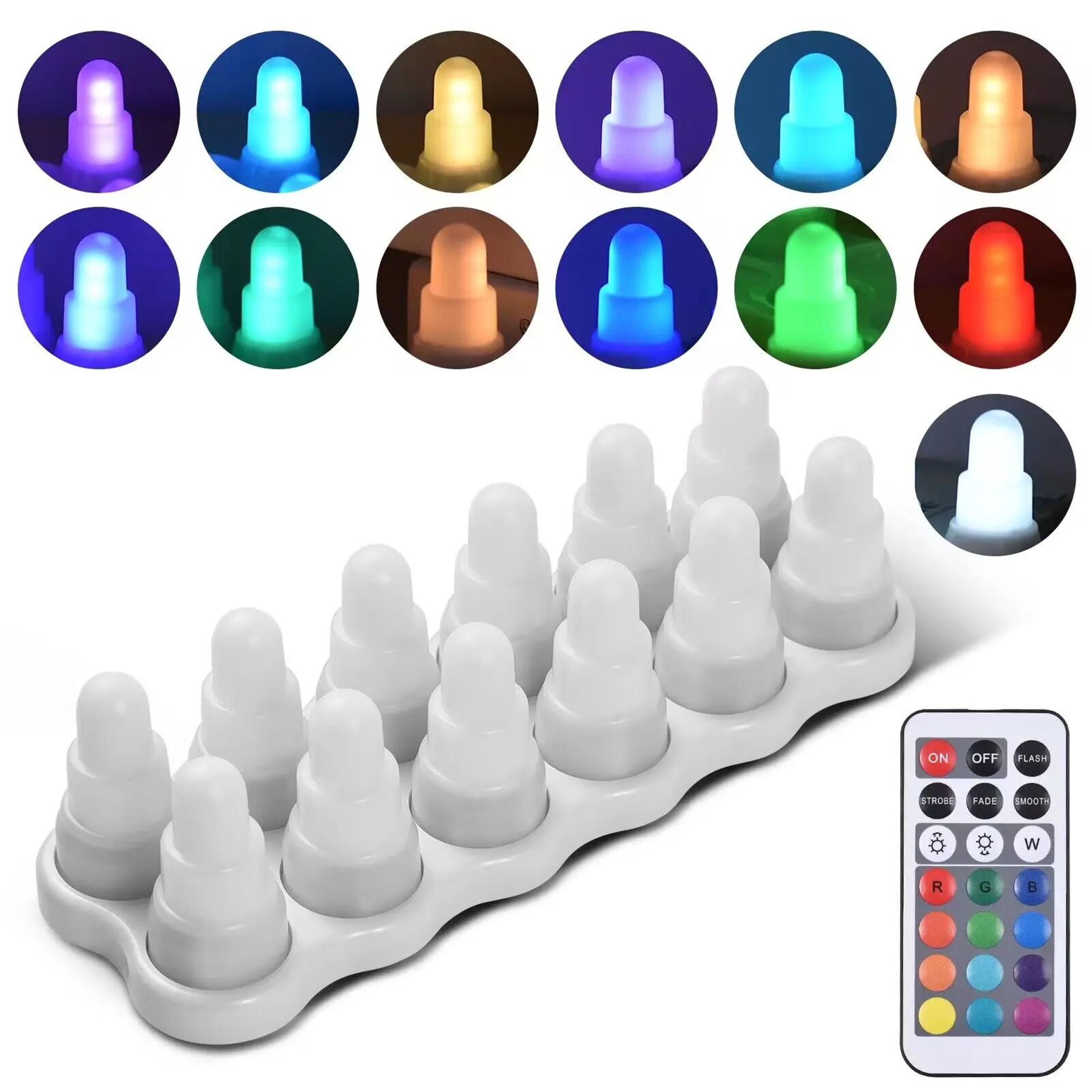 12 pack rechargeable led tea lights with wireless charging base and remote rgb flameless candles