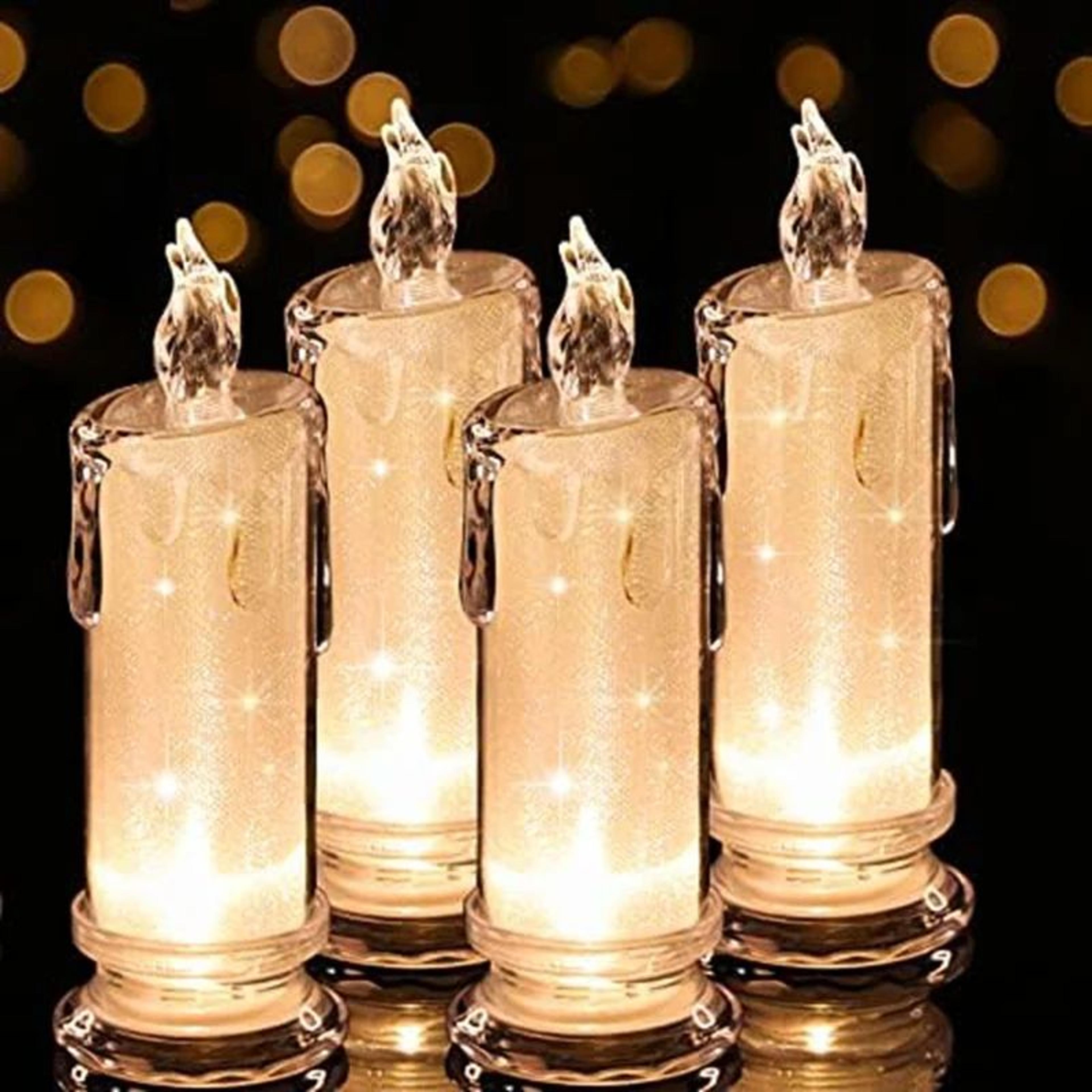 4 piece flameless led candles battery operated flickering led pillar candle set