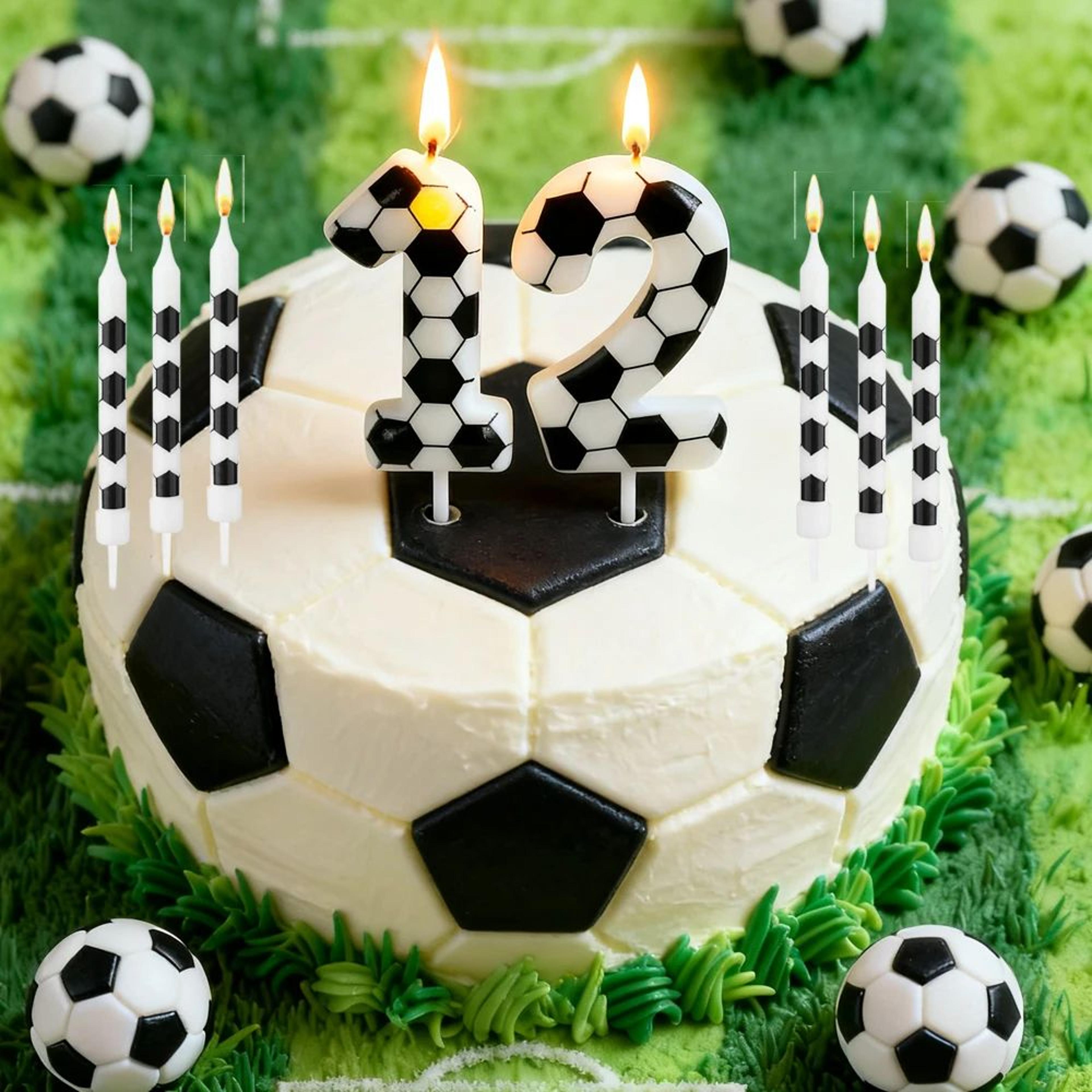 soccer birthday candles set 7 pieces football cake candles for sports theme birthday parties