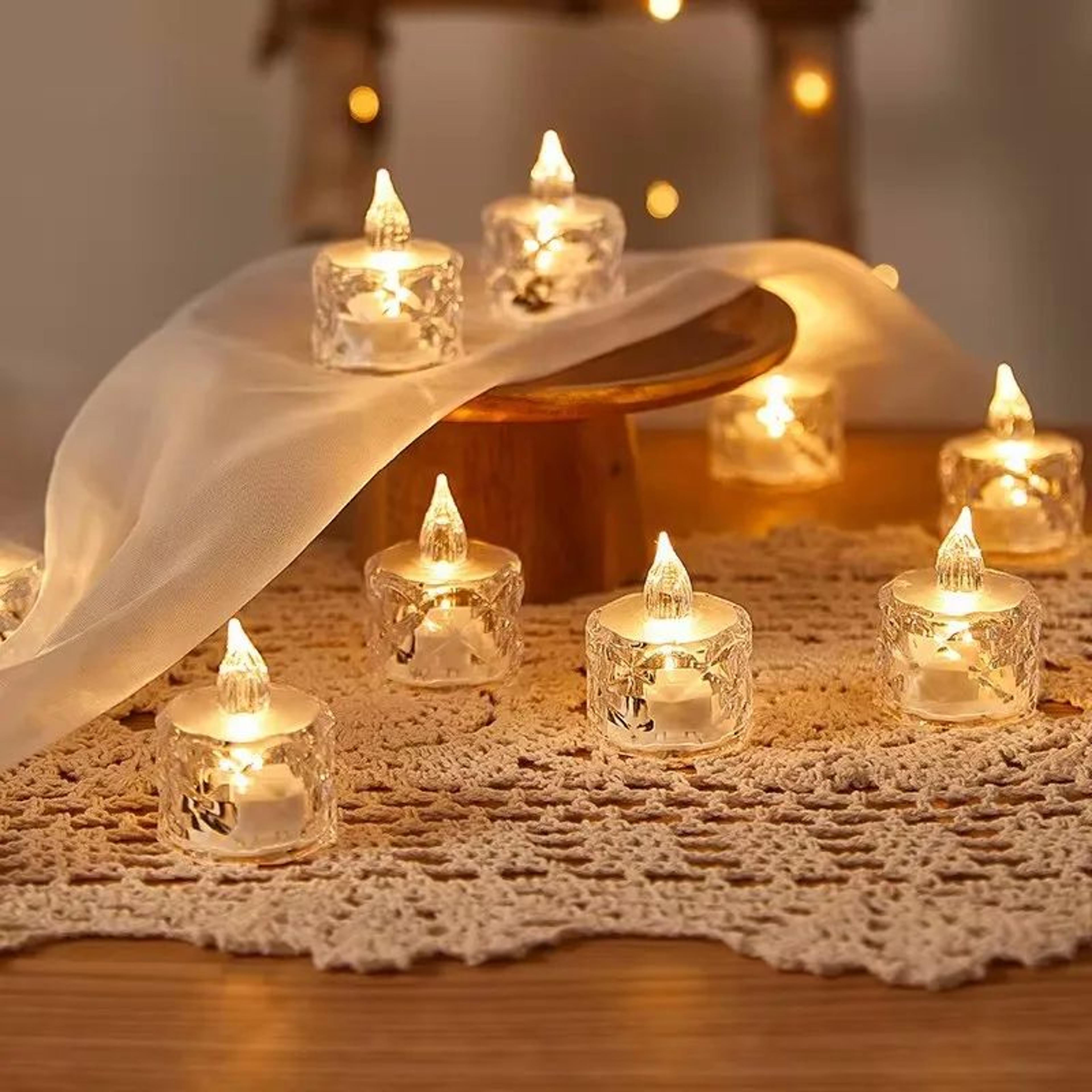 crystalglow flameless led candle transparent crystal led candle light for romantic home and party decor