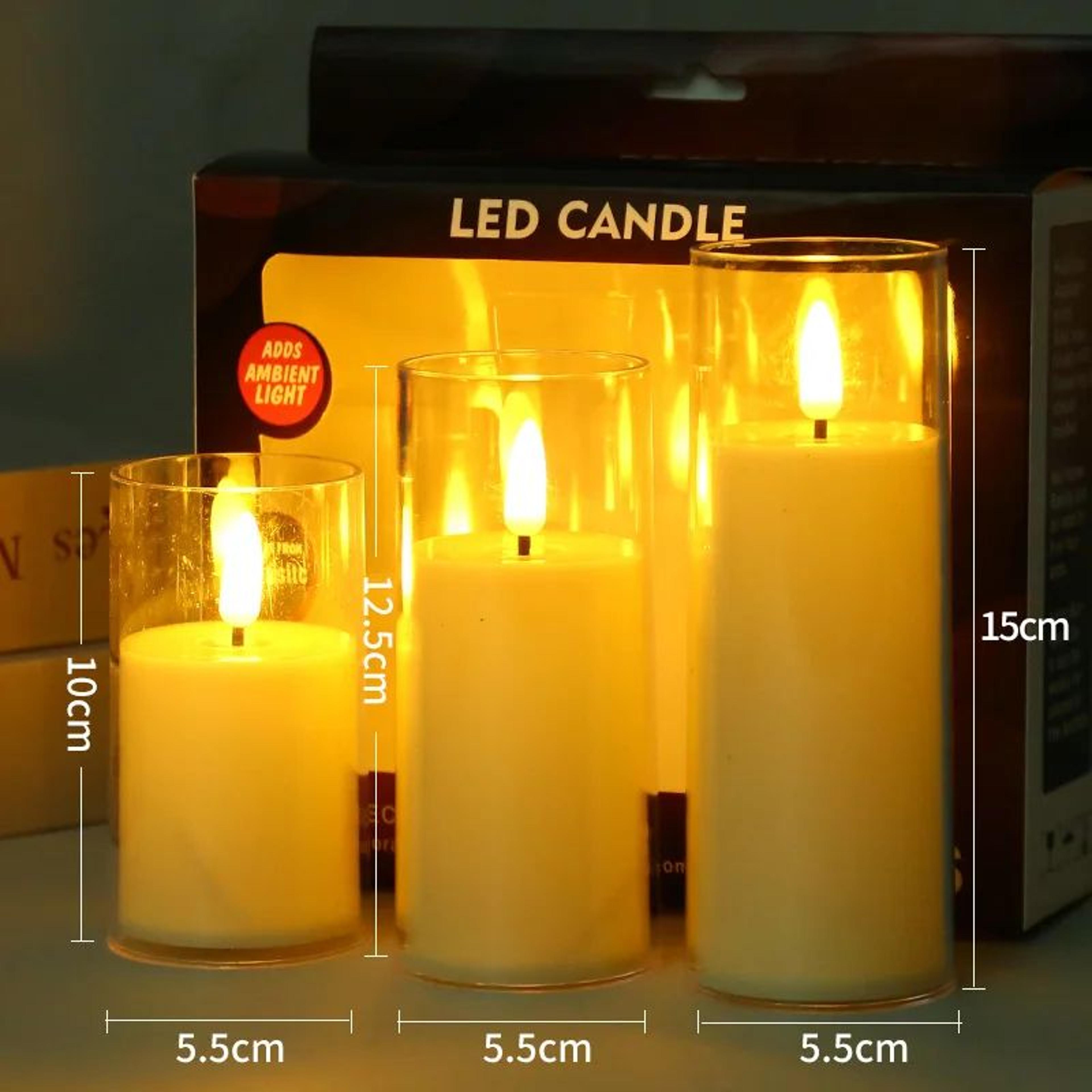 realistic flameless led candle with moving wick battery operated home decor