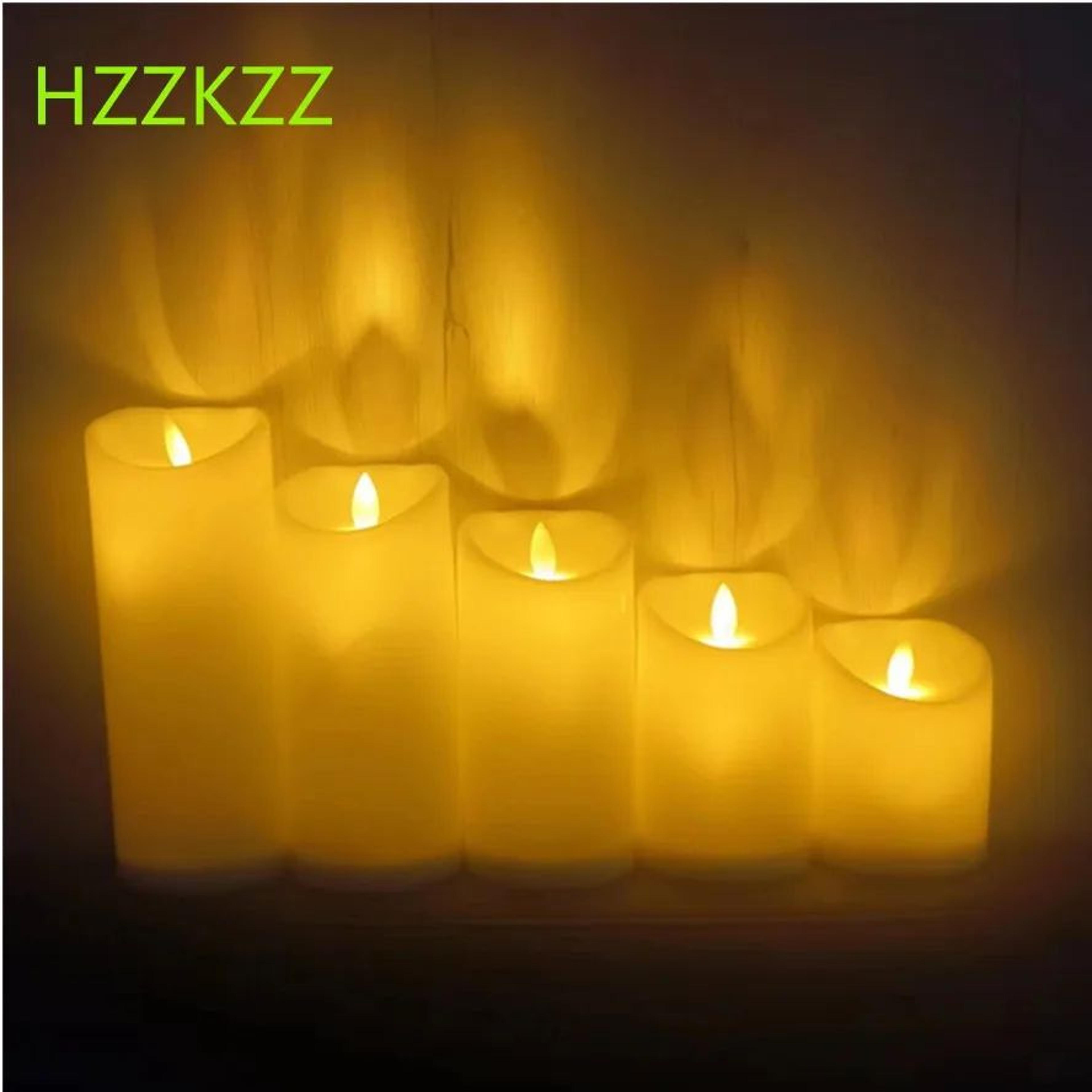 hzzkzz flameless led candle swing flickering battery operated candle for wedding and home decor