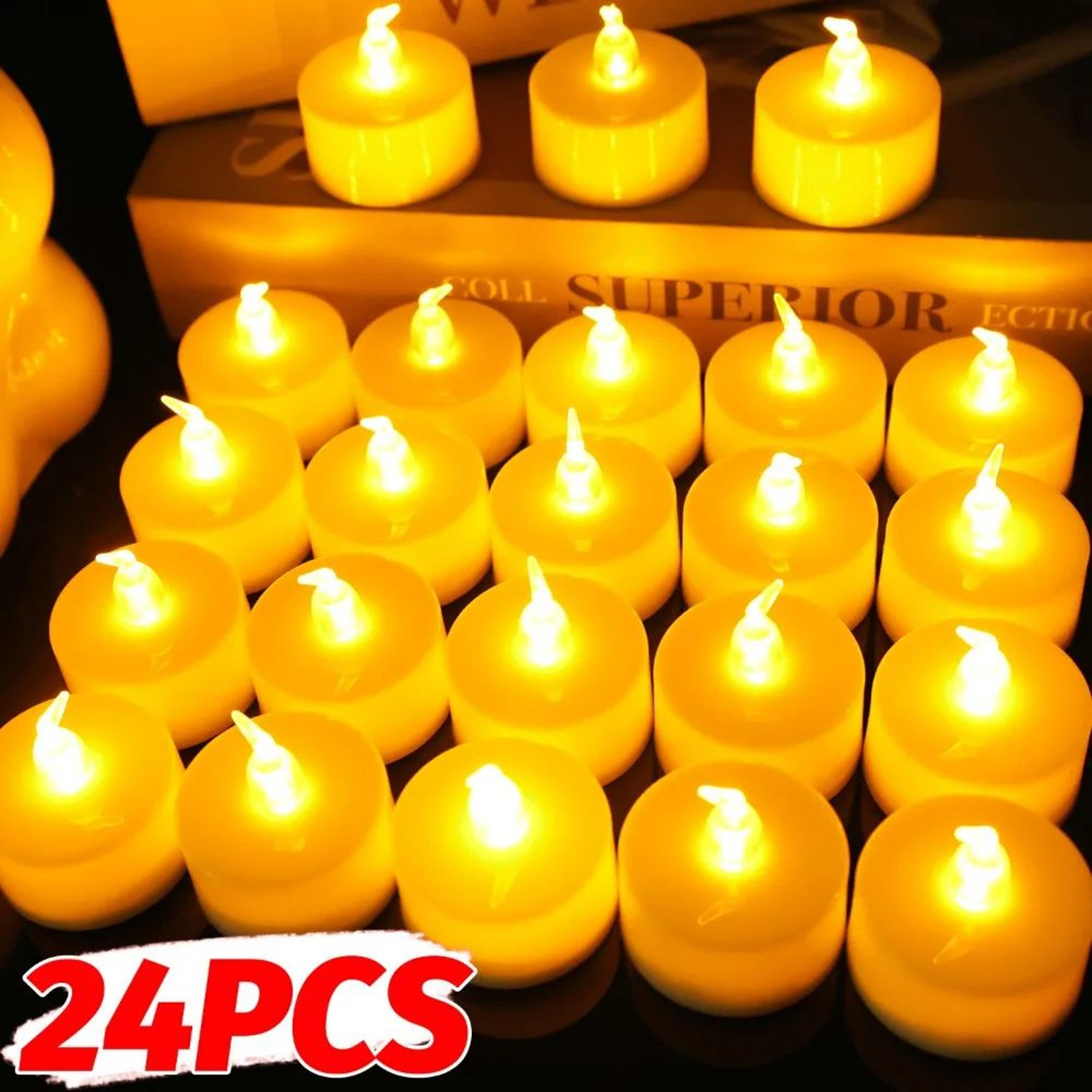 24pcs flameless led tea lights battery powered flickering led candles for wedding party home decor