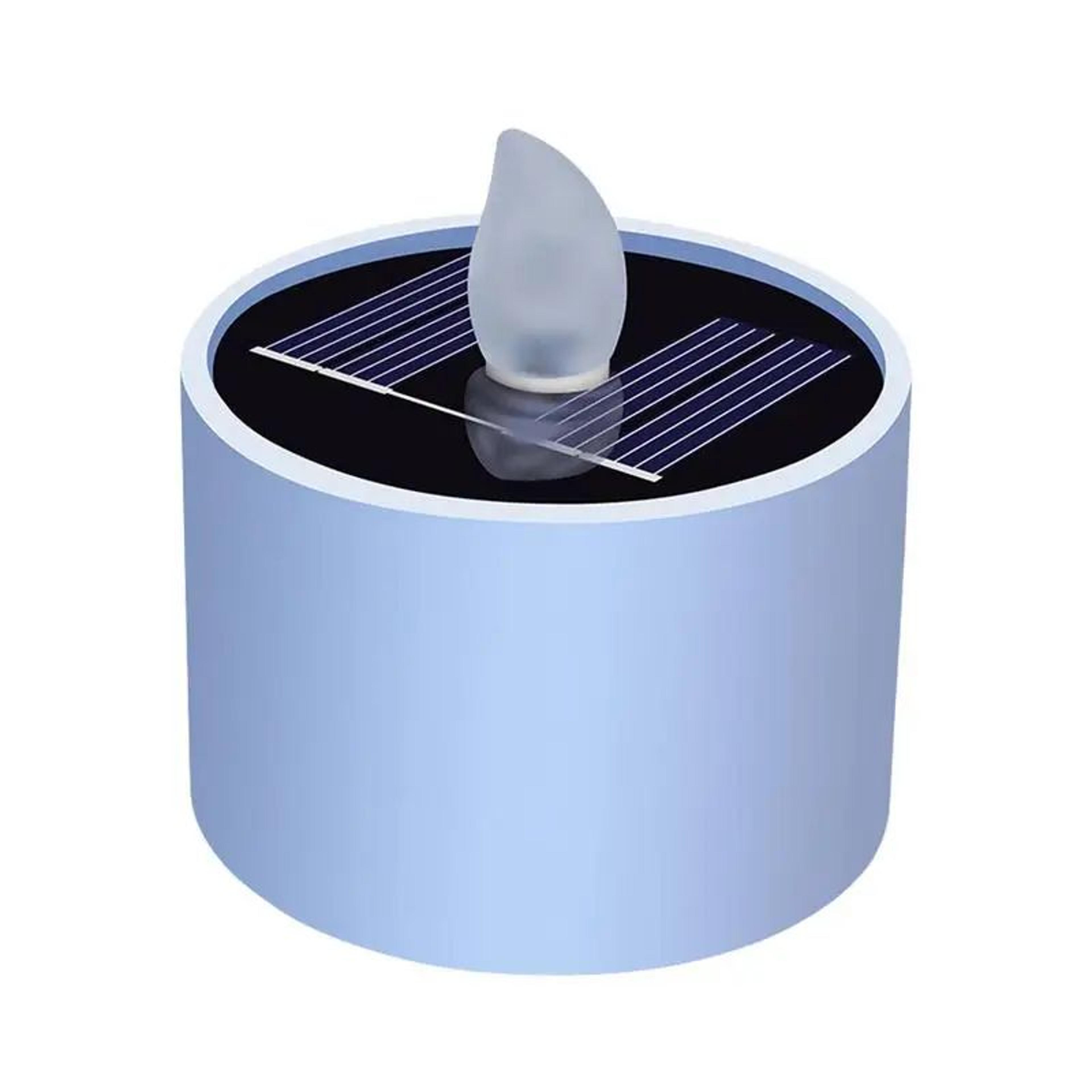solar powered flickering led tea light candle waterproof flameless outdoor garden decor