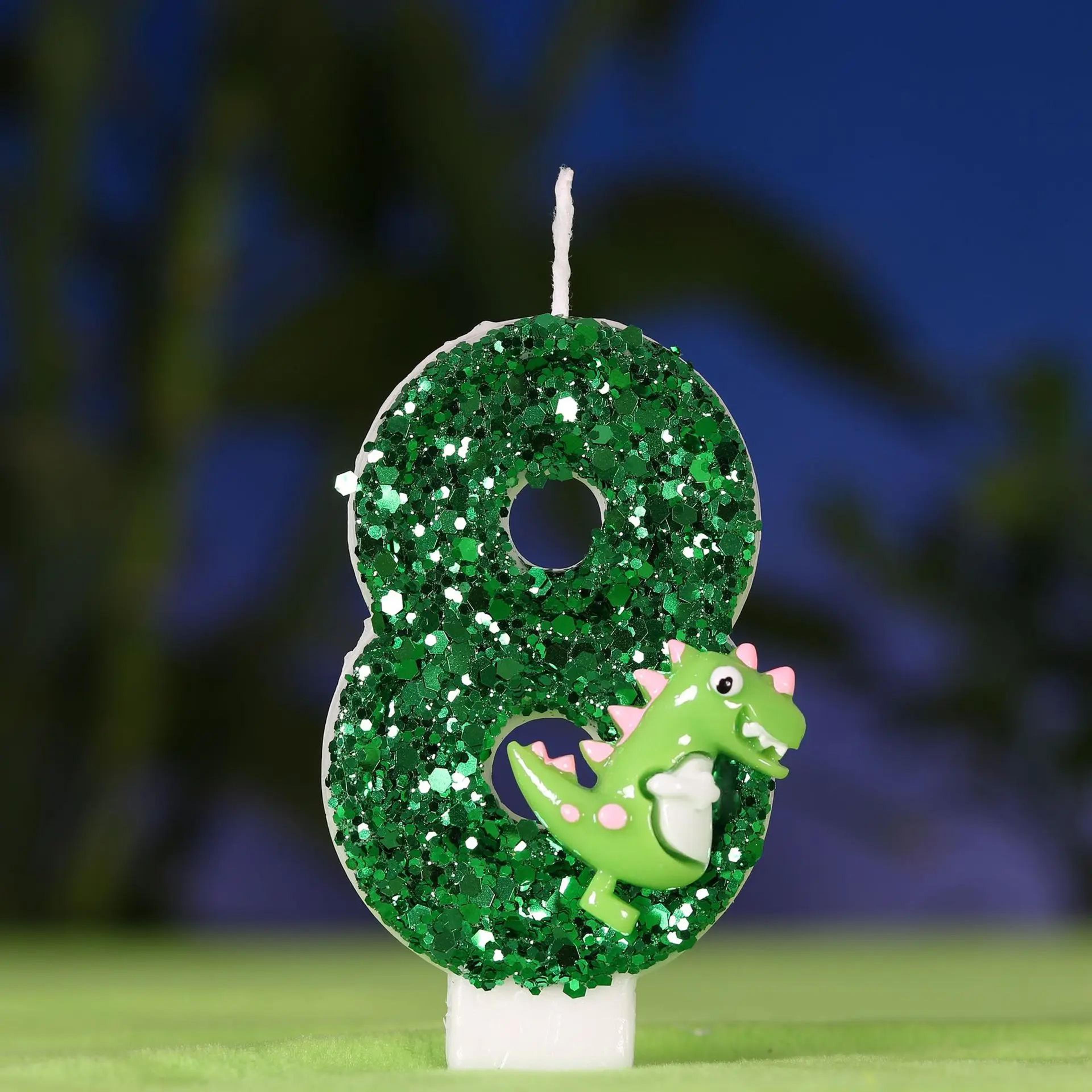 cute dinosaur birthday candle number cake topper for kids party decoration