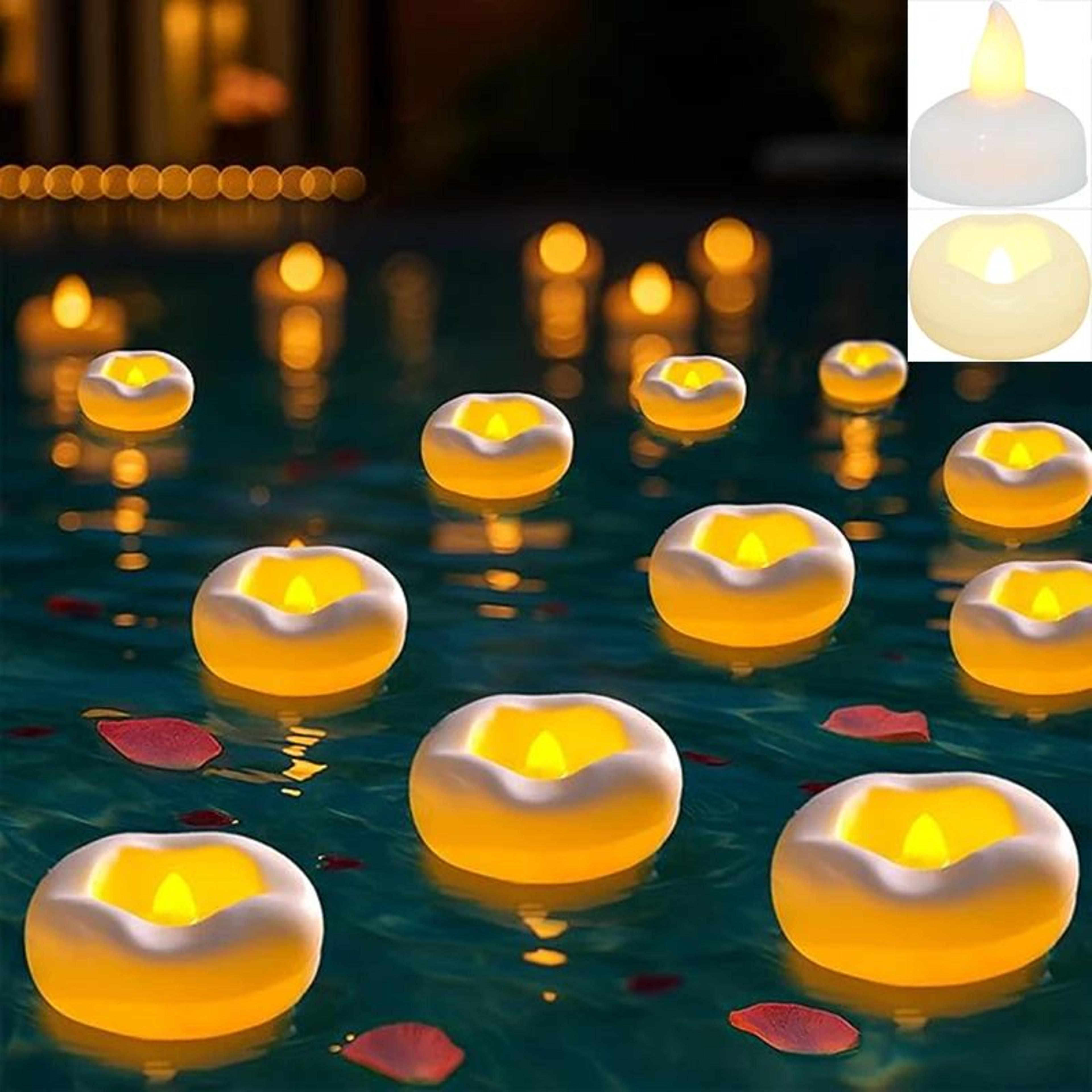 water activated floating led candles waterproof flameless floating tealights 12 or 24 pack