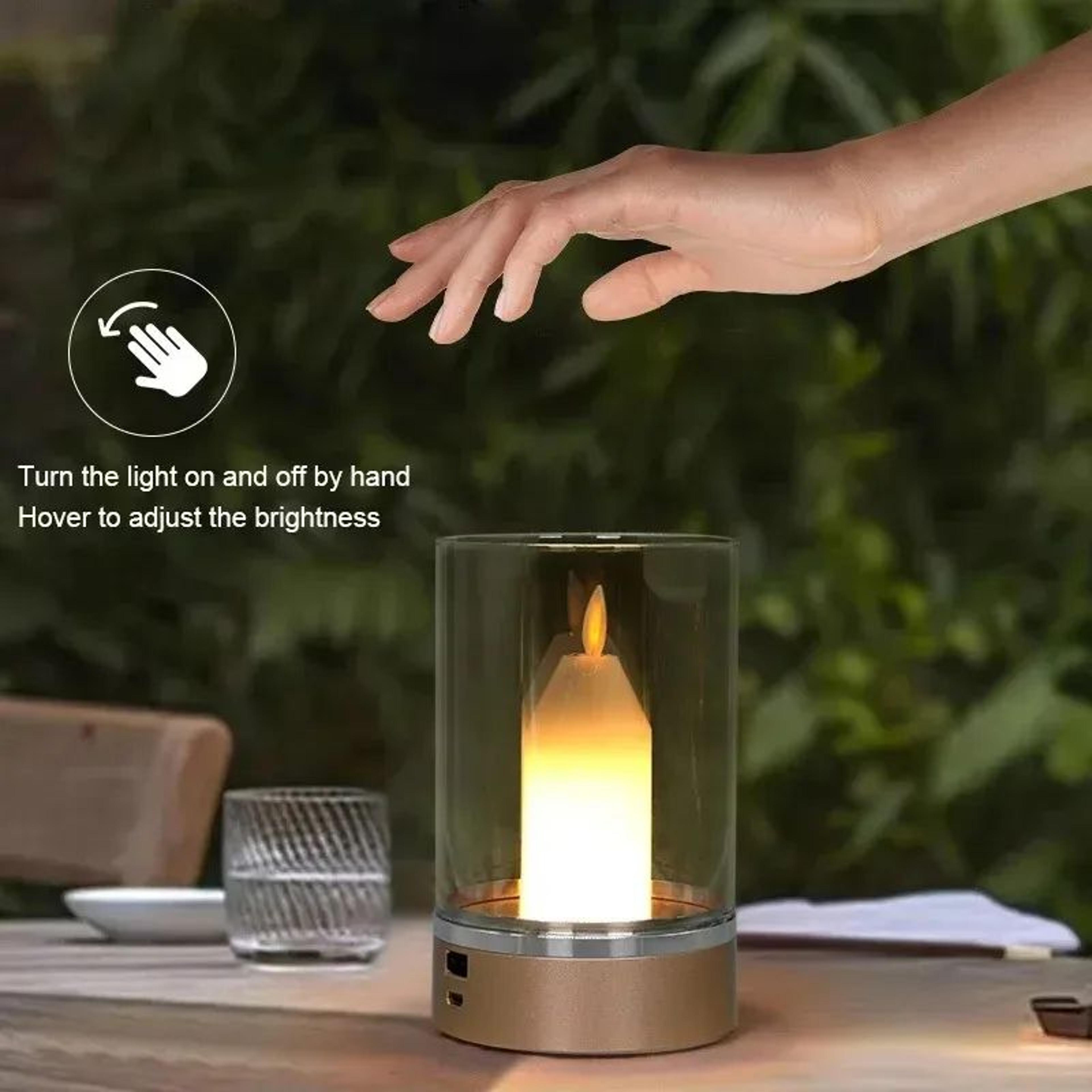 rechargeable led candle with sensor night light and flameless flickering glow