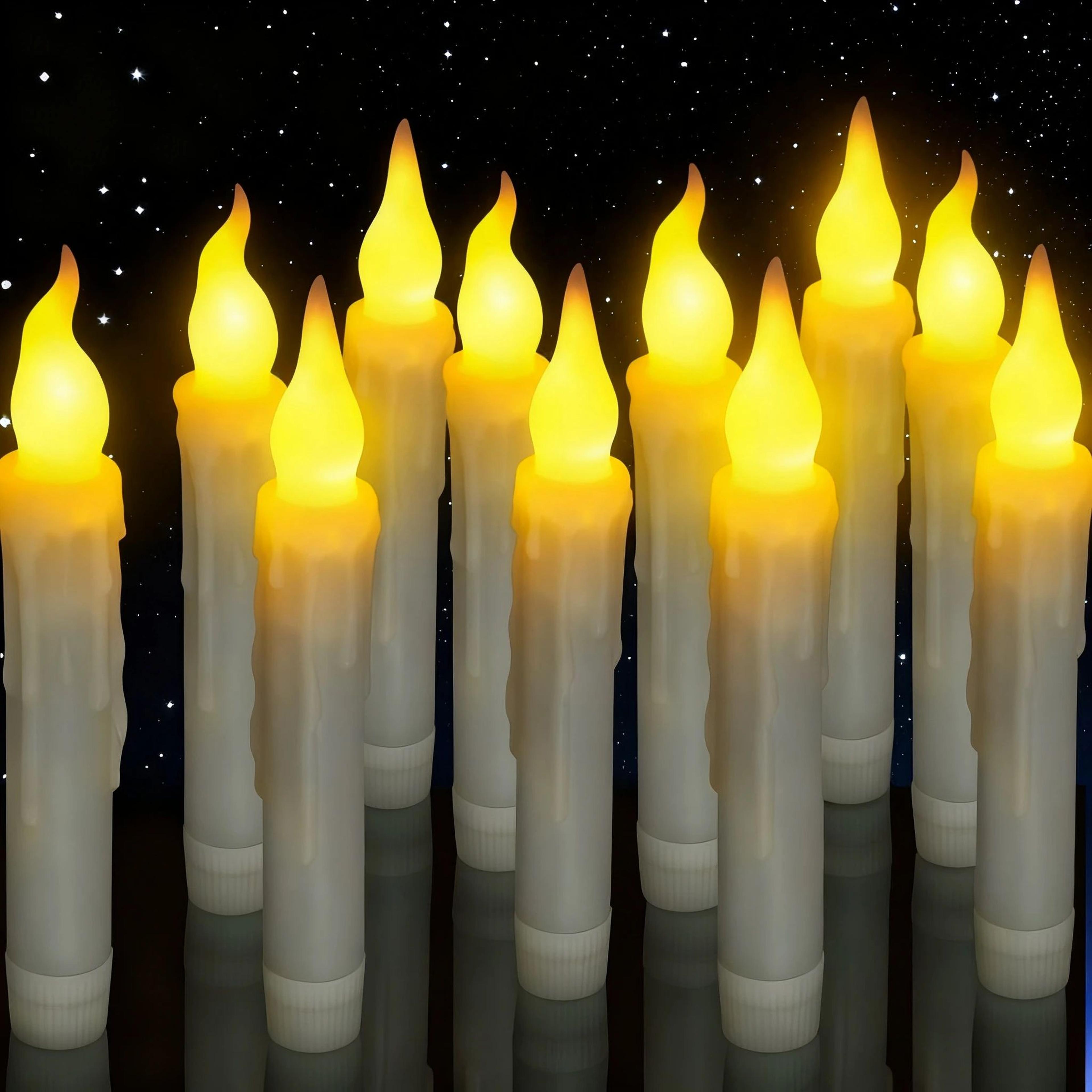 ivory led taper candles 6.5 inch flameless battery operated window candles