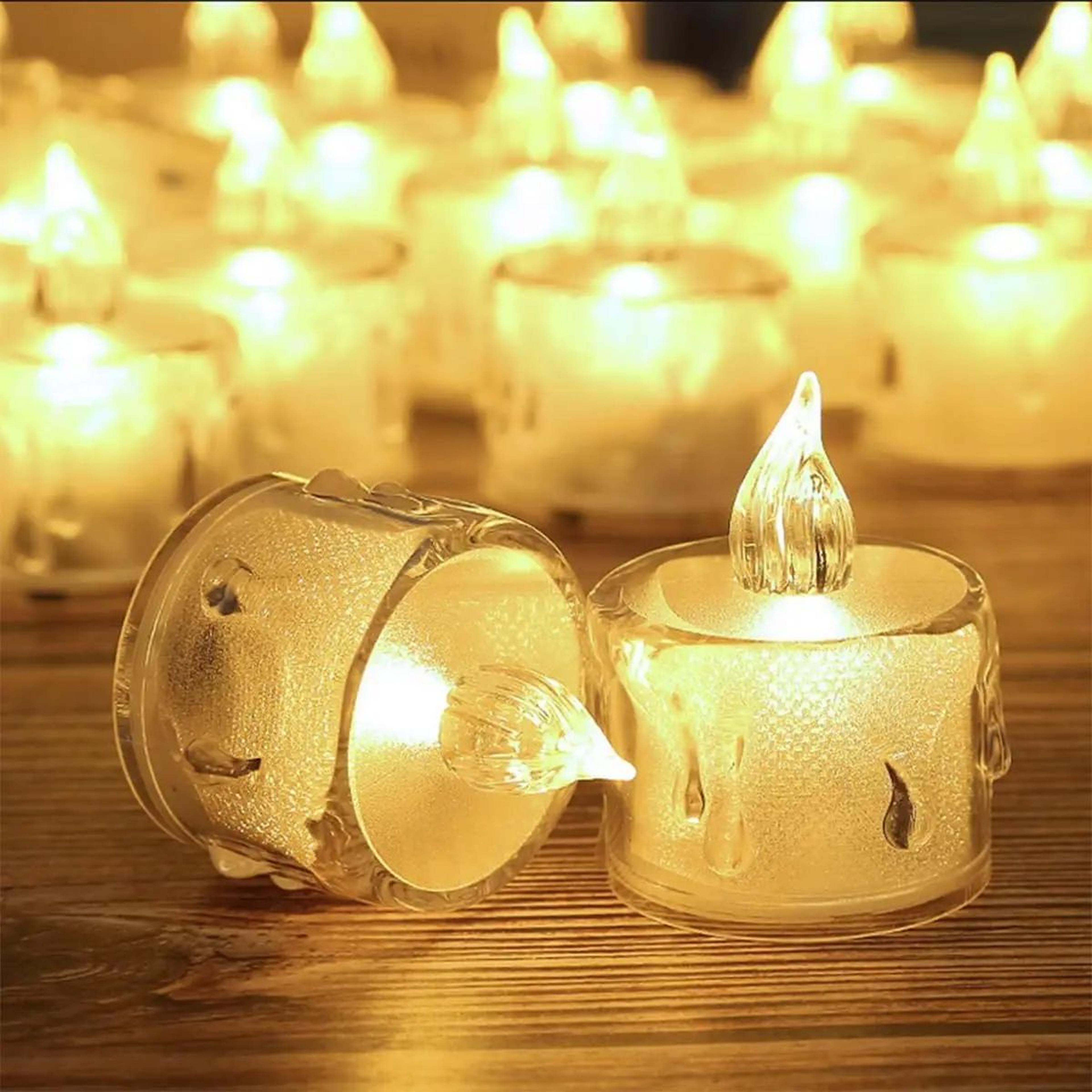 crystal flameless led candle light for romantic home and party decor